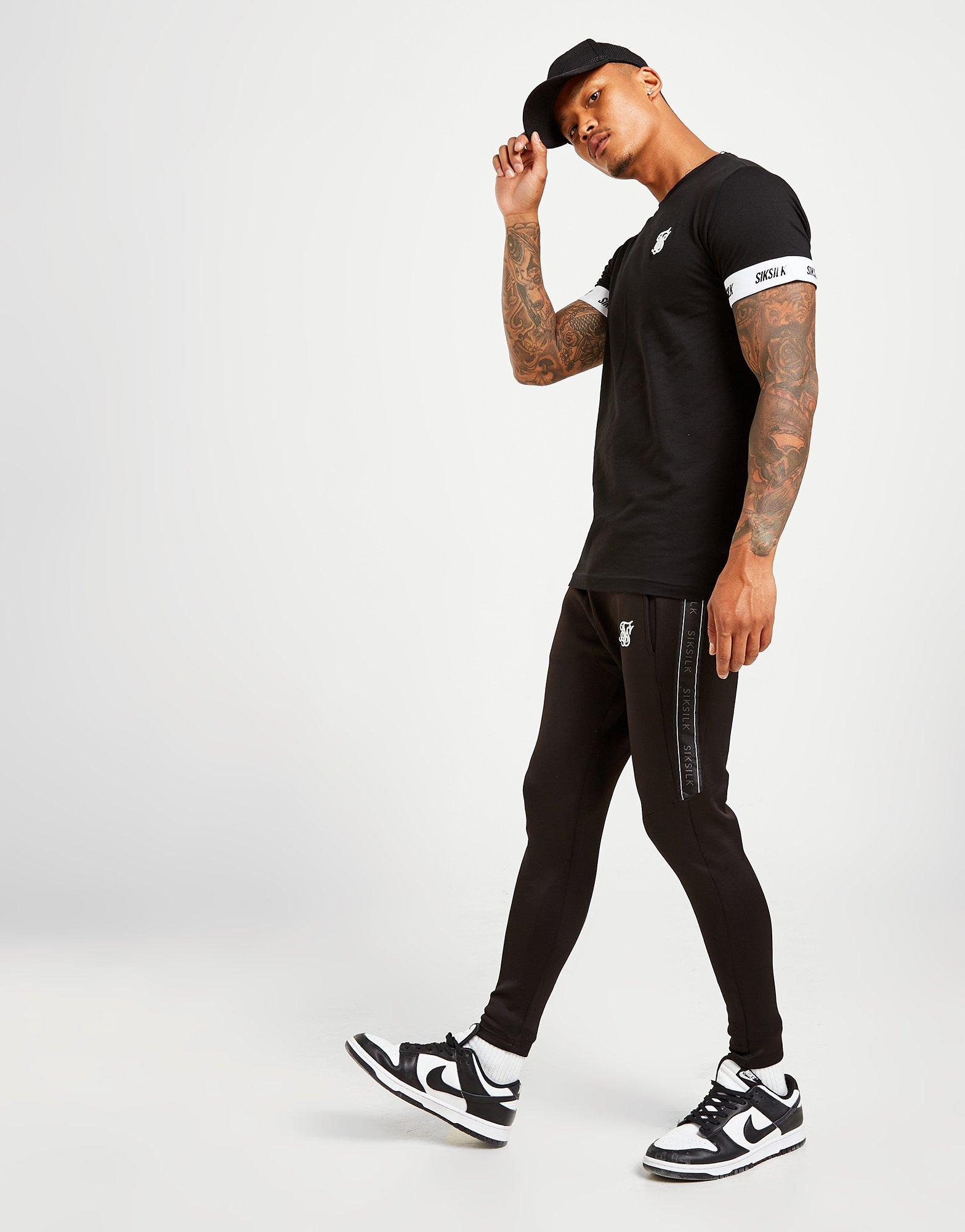 Creatie tank licht Zwart SikSilk Poly Tape Track Pants - JD Sports Nederland