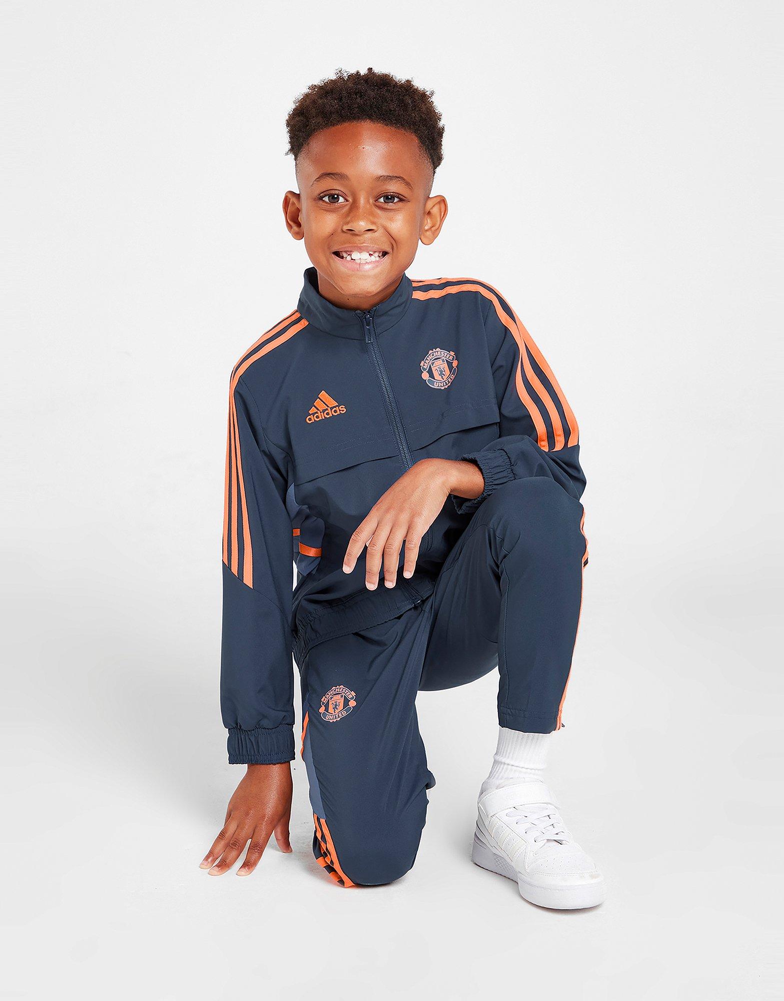 Blue adidas Manchester United Presentation Tracksuit Children | JD Sports UK