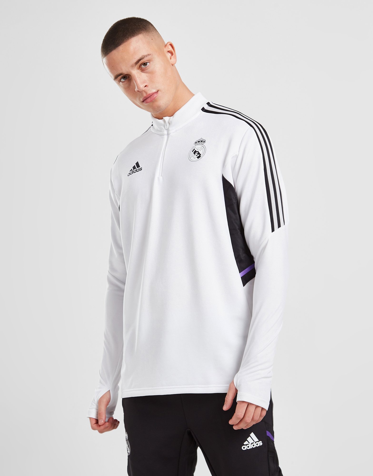 adidas Fleece Real Madrid Condivo 22 Pro Trainingsoberteil in Weiß für Herren Herren Bekleidung T-Shirts Langarm T-Shirts 