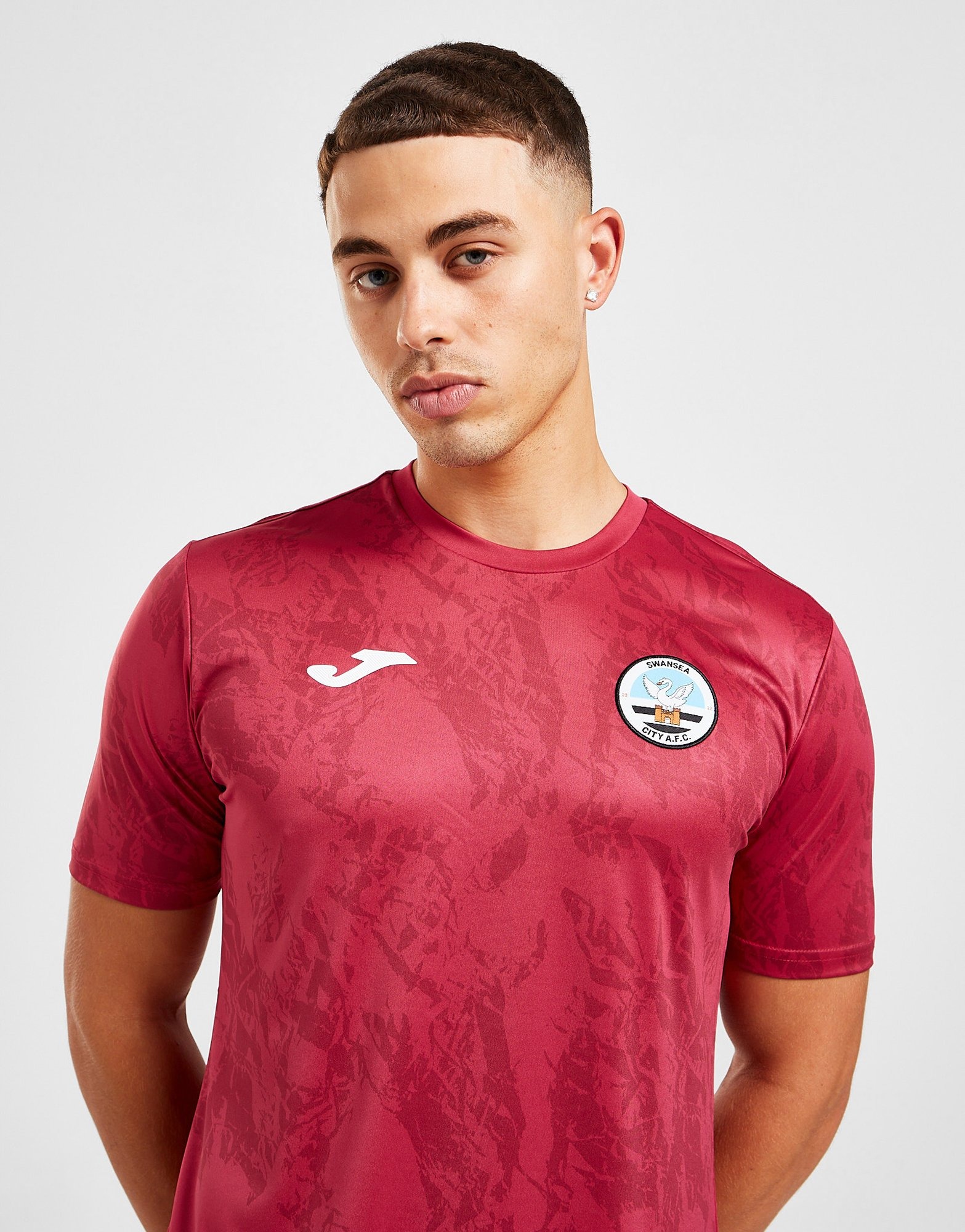 Short De Foot Swansea City – Joma Homme Taille XL, Gris Et Rouge, état Très Bon