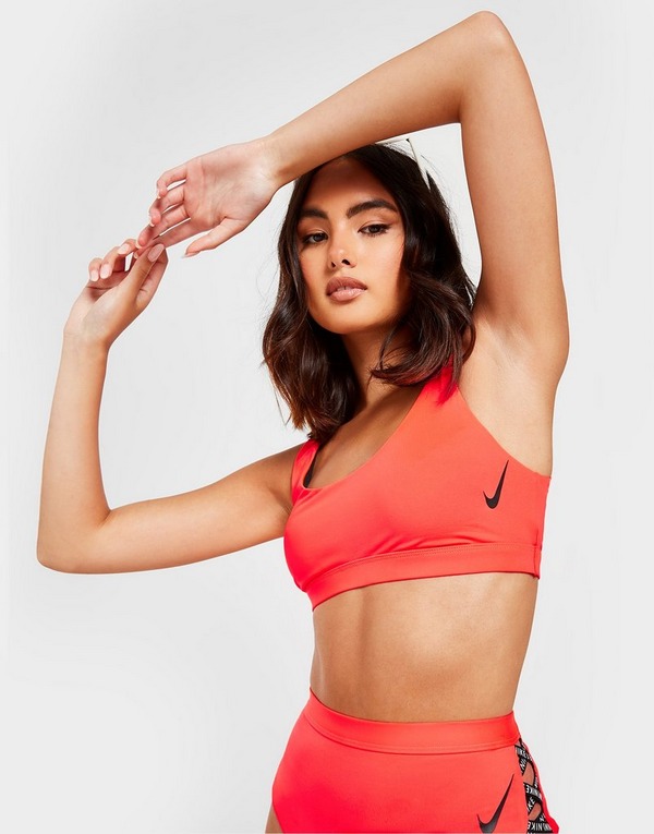 Nike Sneakerkini Women's Scoop Neck Bikini Top Size Large Bright Crimson