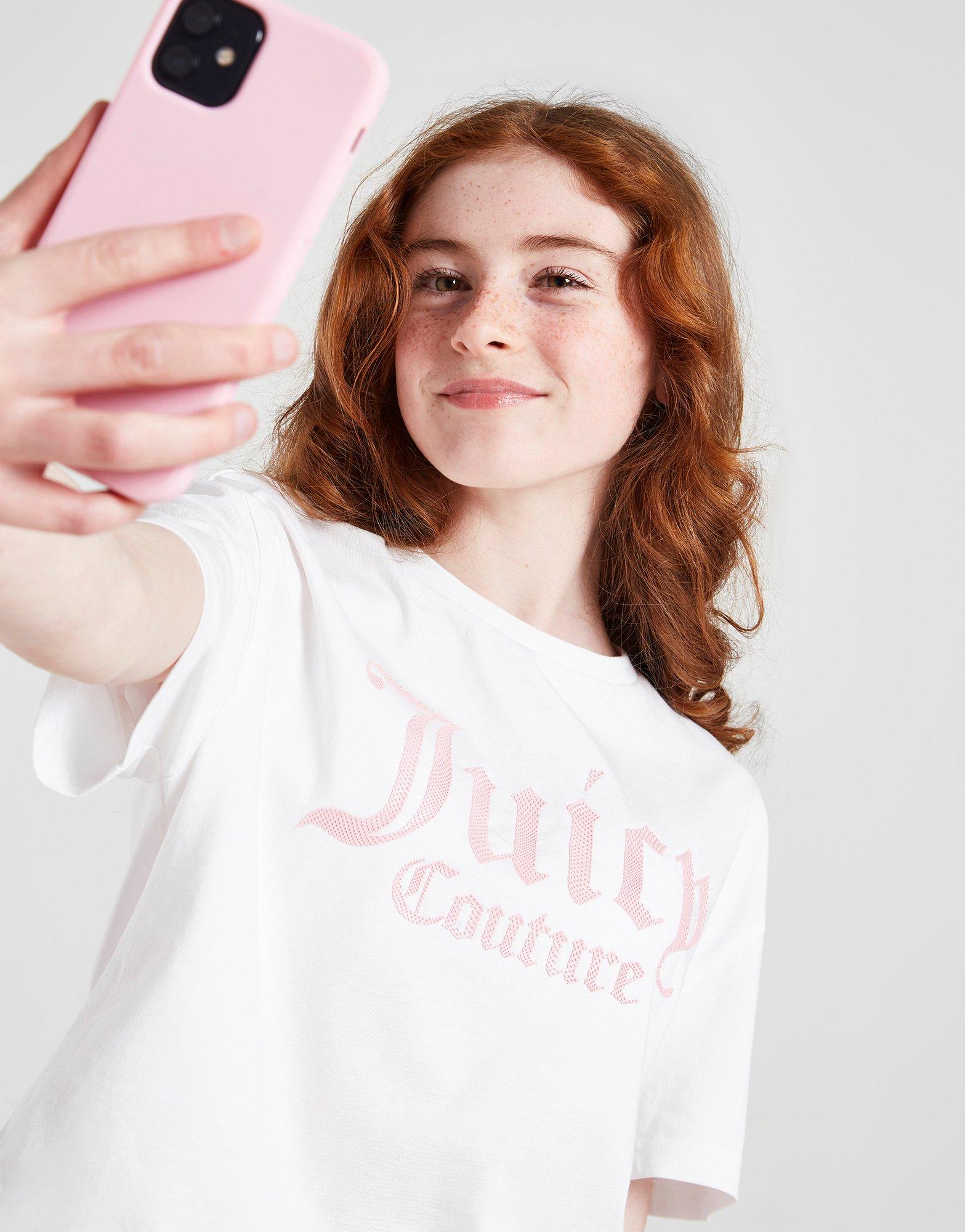 Juicy Couture Girls' Boxy T-Shirt & Velour Shorts Set Junior
