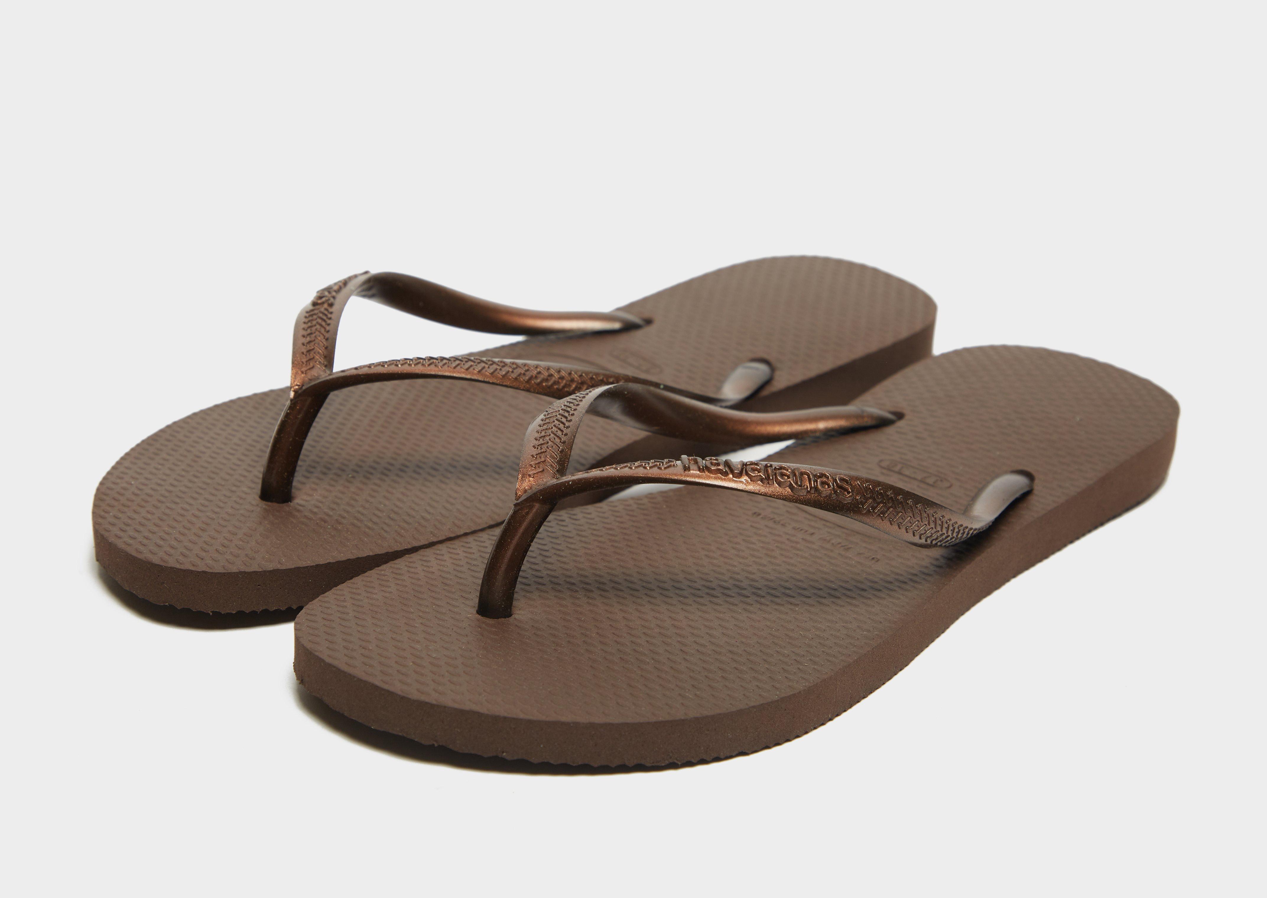 Brown Havaianas Slim Flip Flops Women s JD Sports Global