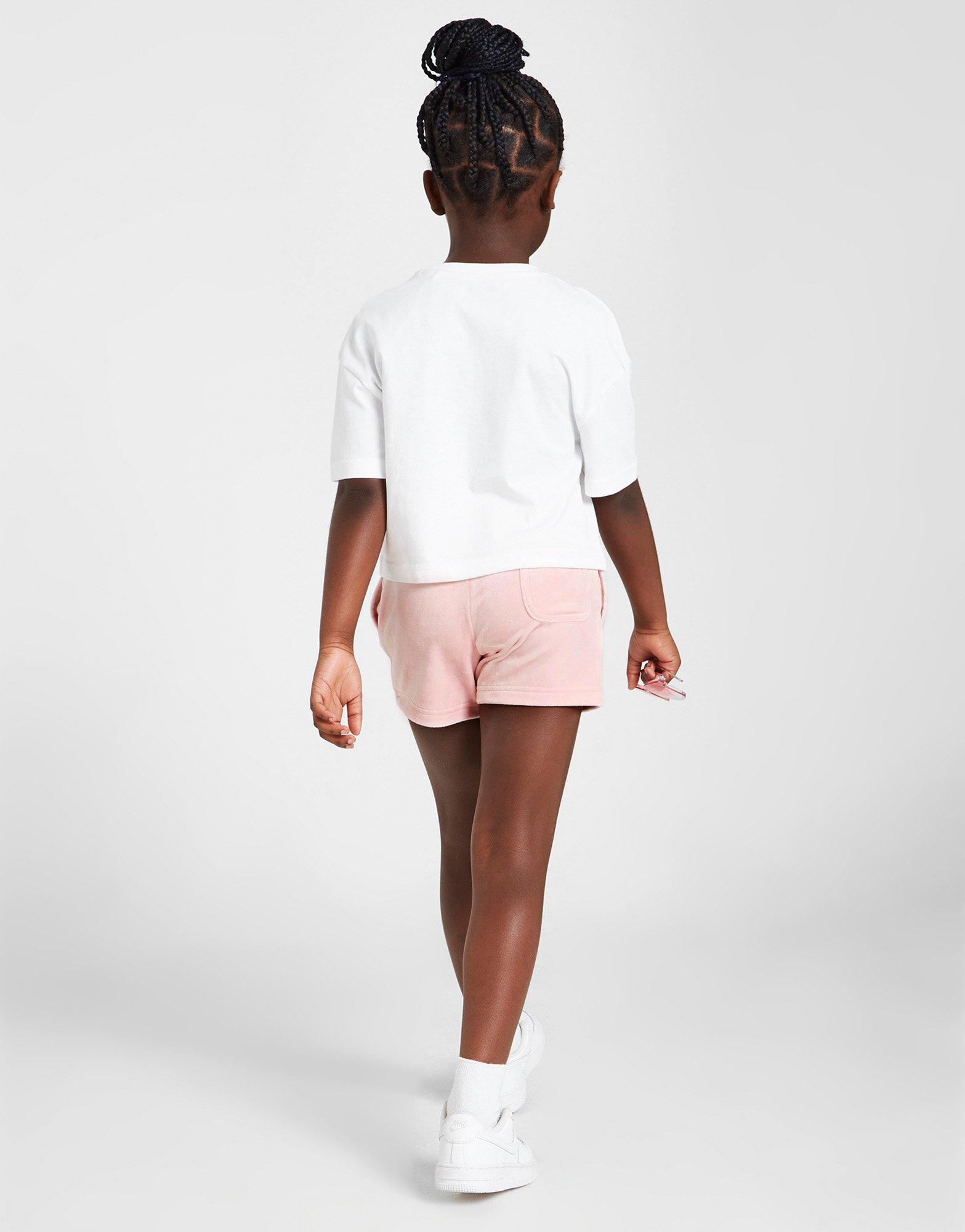 Juicy Couture Girls' Crop T-Shirt/Velour Shorts Set Children