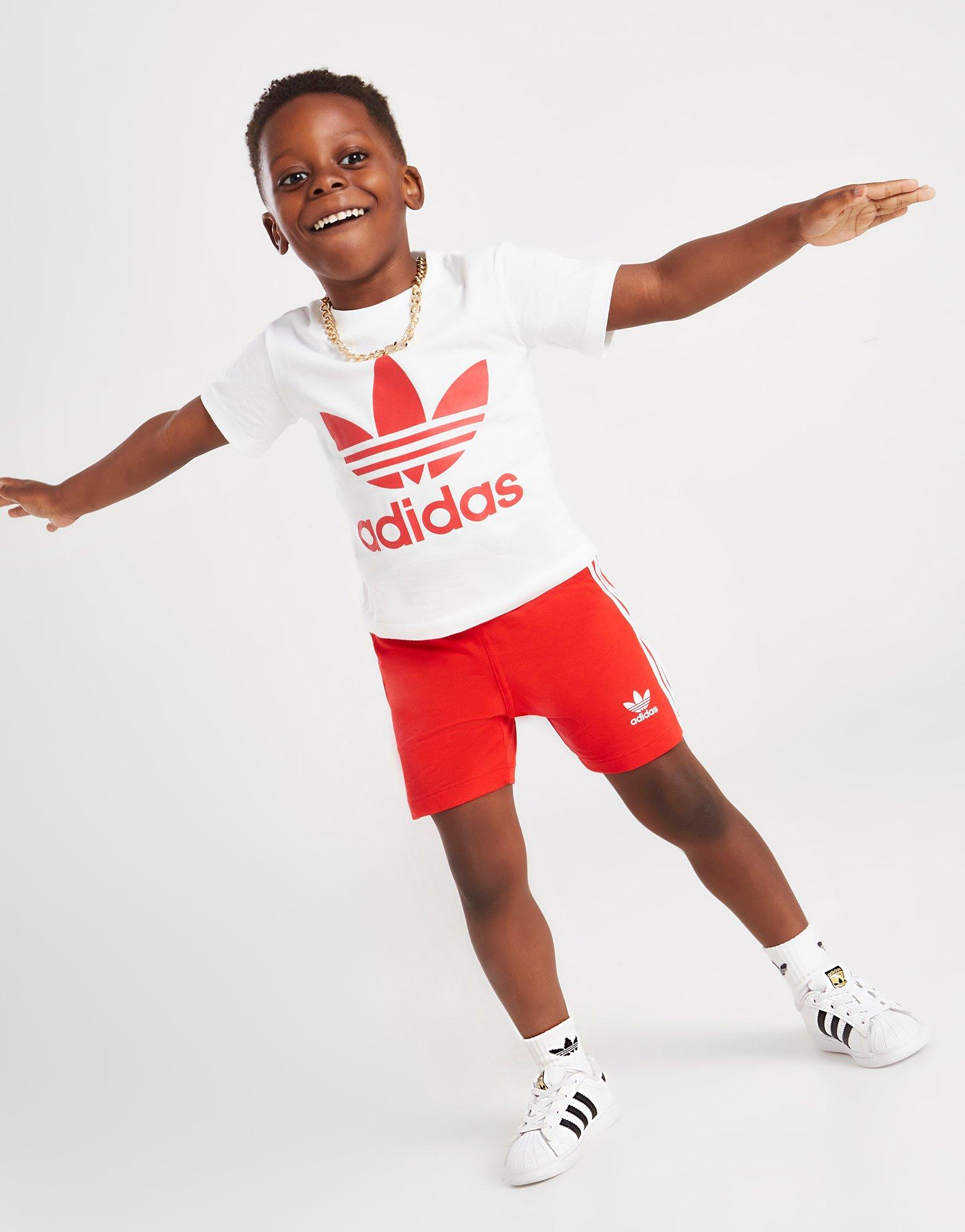 Hvid adidas Trefoil T-Shirt/Shorts Set Infant - JD Sports Danmark