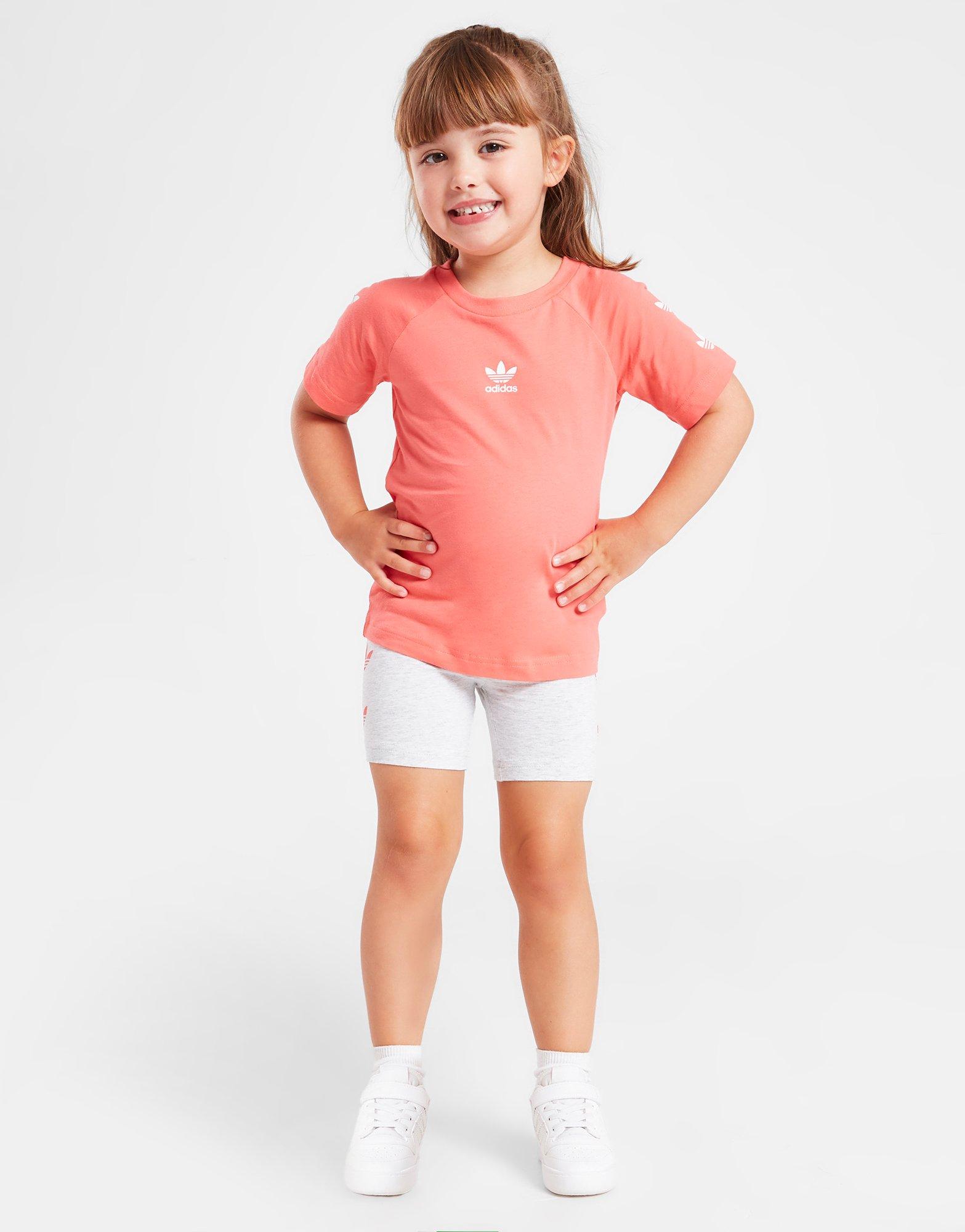 adidas Originals Girls' Repeat Trefoil T-Shirt/Shorts Set Infant
