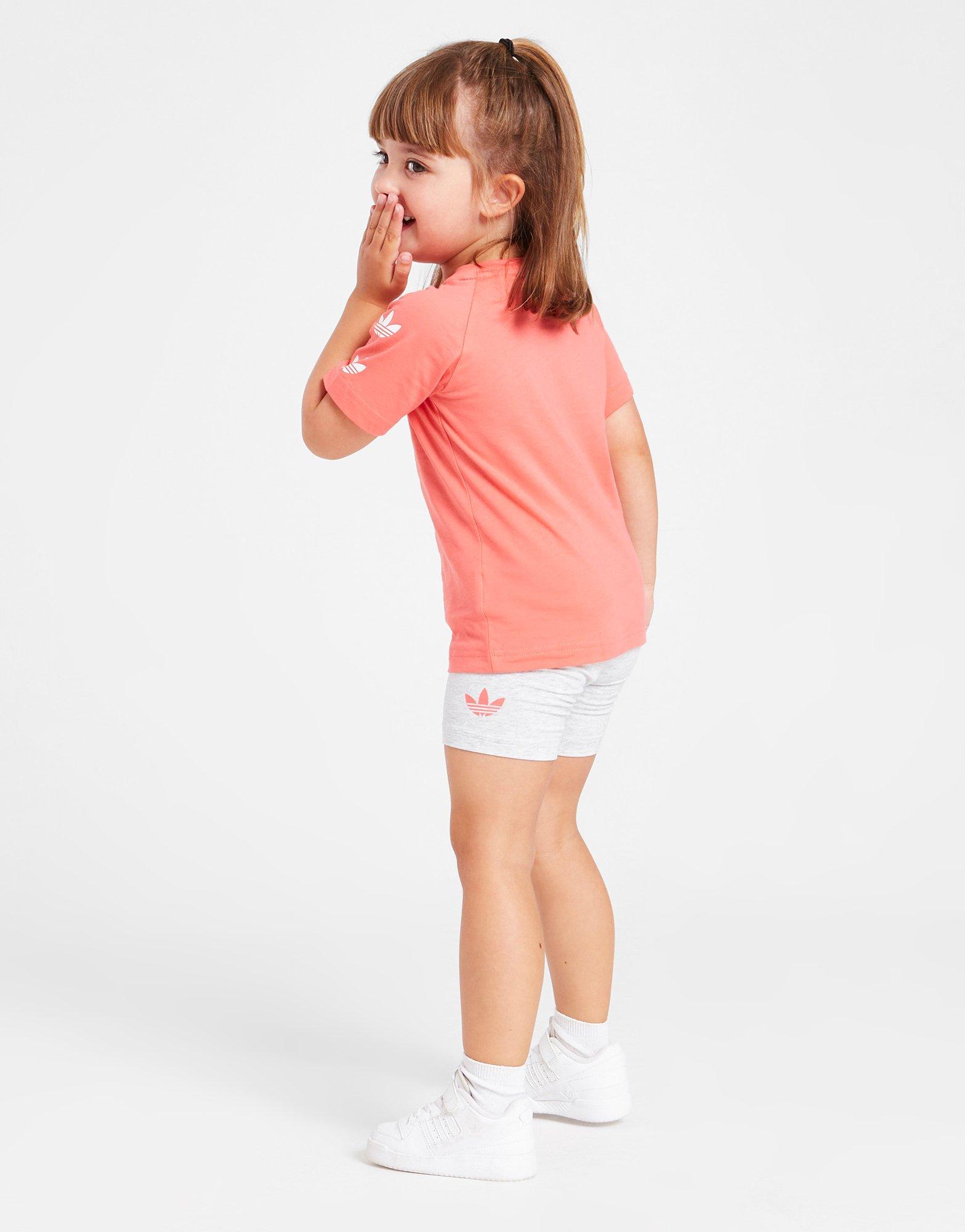adidas Originals Girls' Repeat Trefoil T-Shirt/Shorts Set Infant