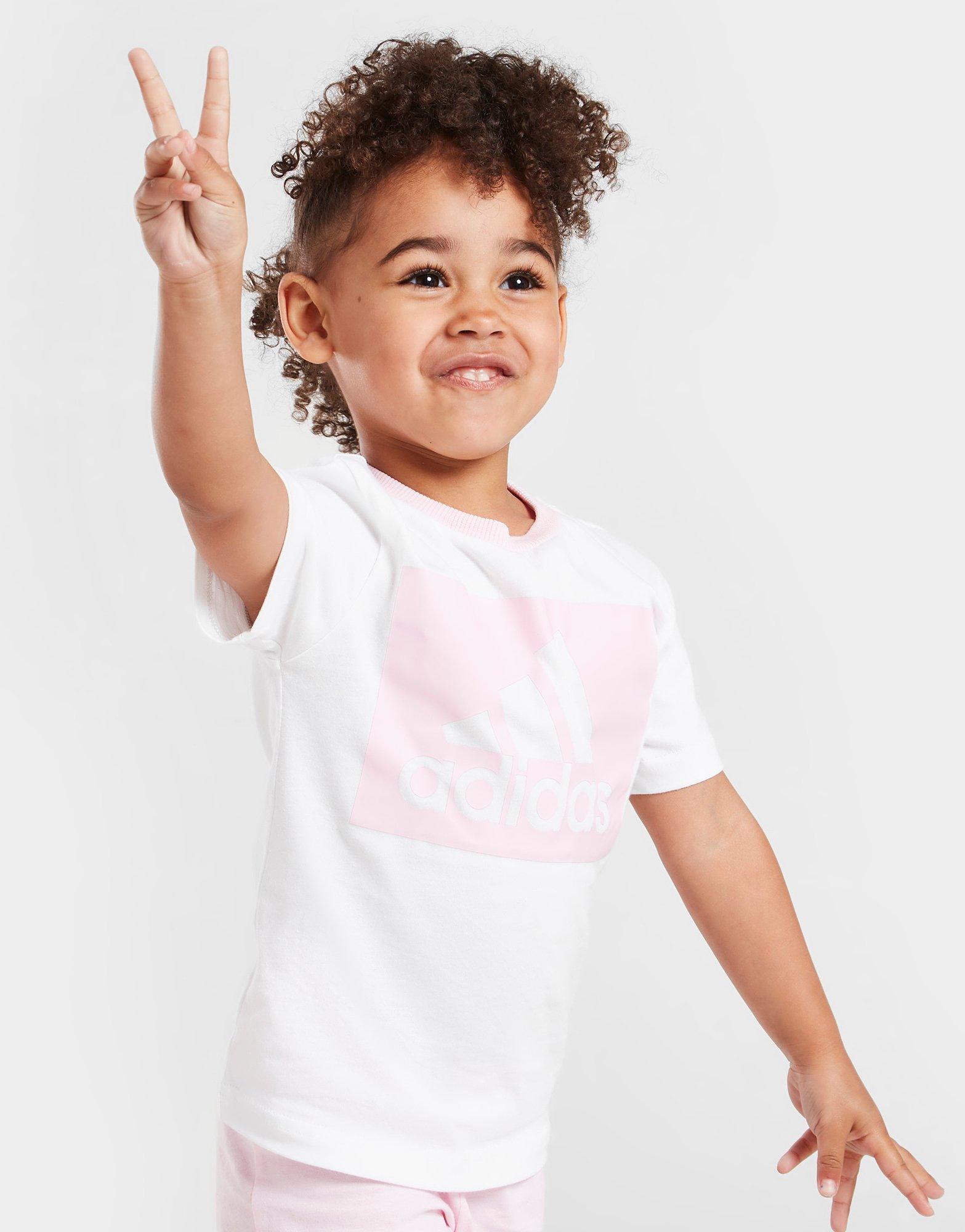 adidas Girls' Box Logo T-Shirt/Shorts Set Infant