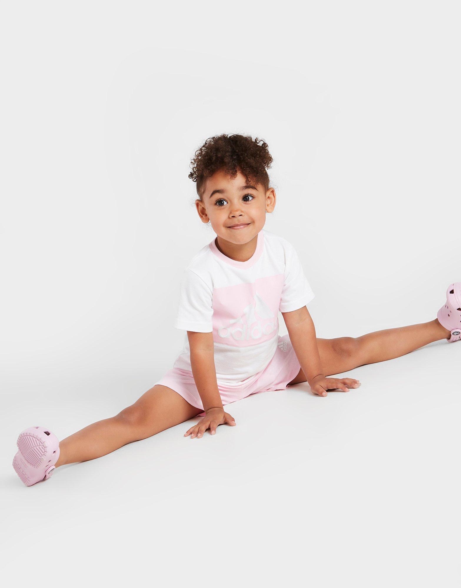 adidas Girls' Box Logo T-Shirt/Shorts Set Infant