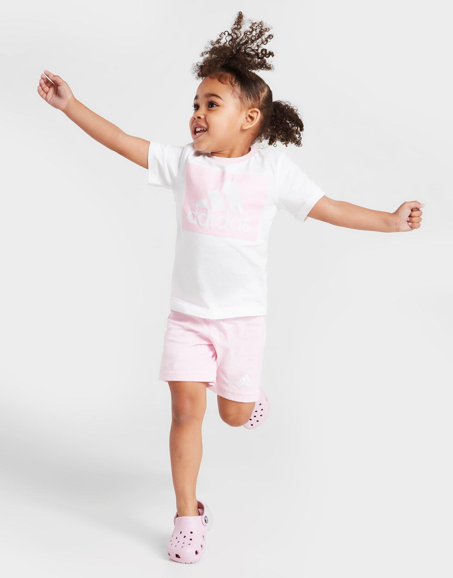 adidas Girls' Box Logo T-Shirt/Shorts Set Infant
