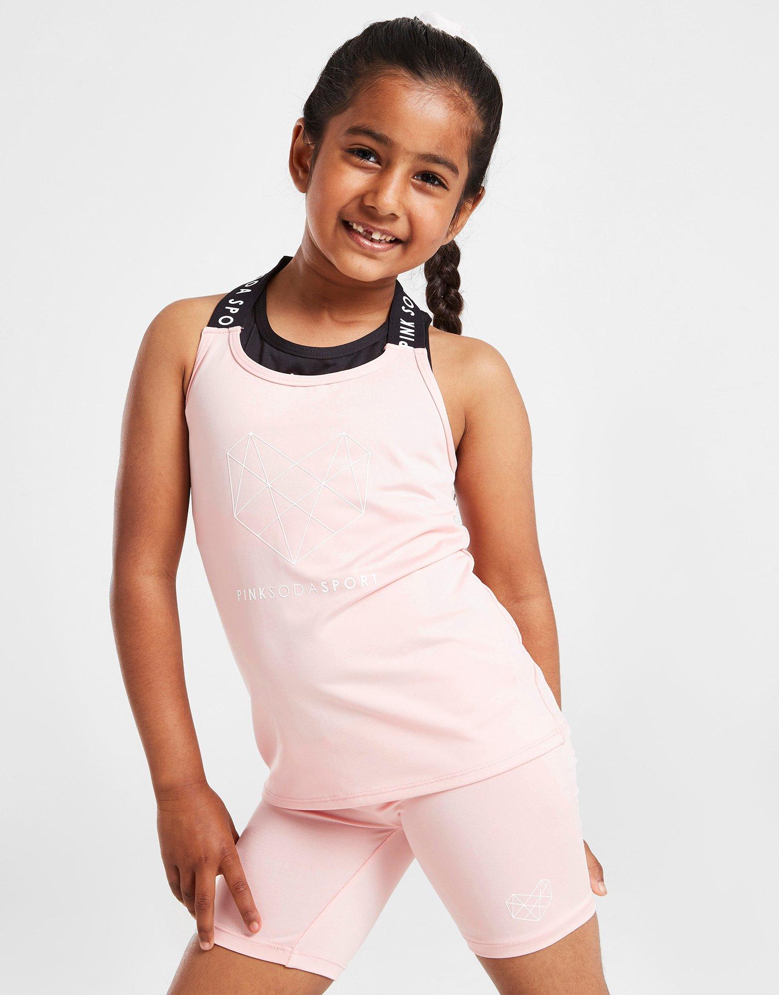 Pink Soda Sport Girls' Logo Tape Tank Top Children