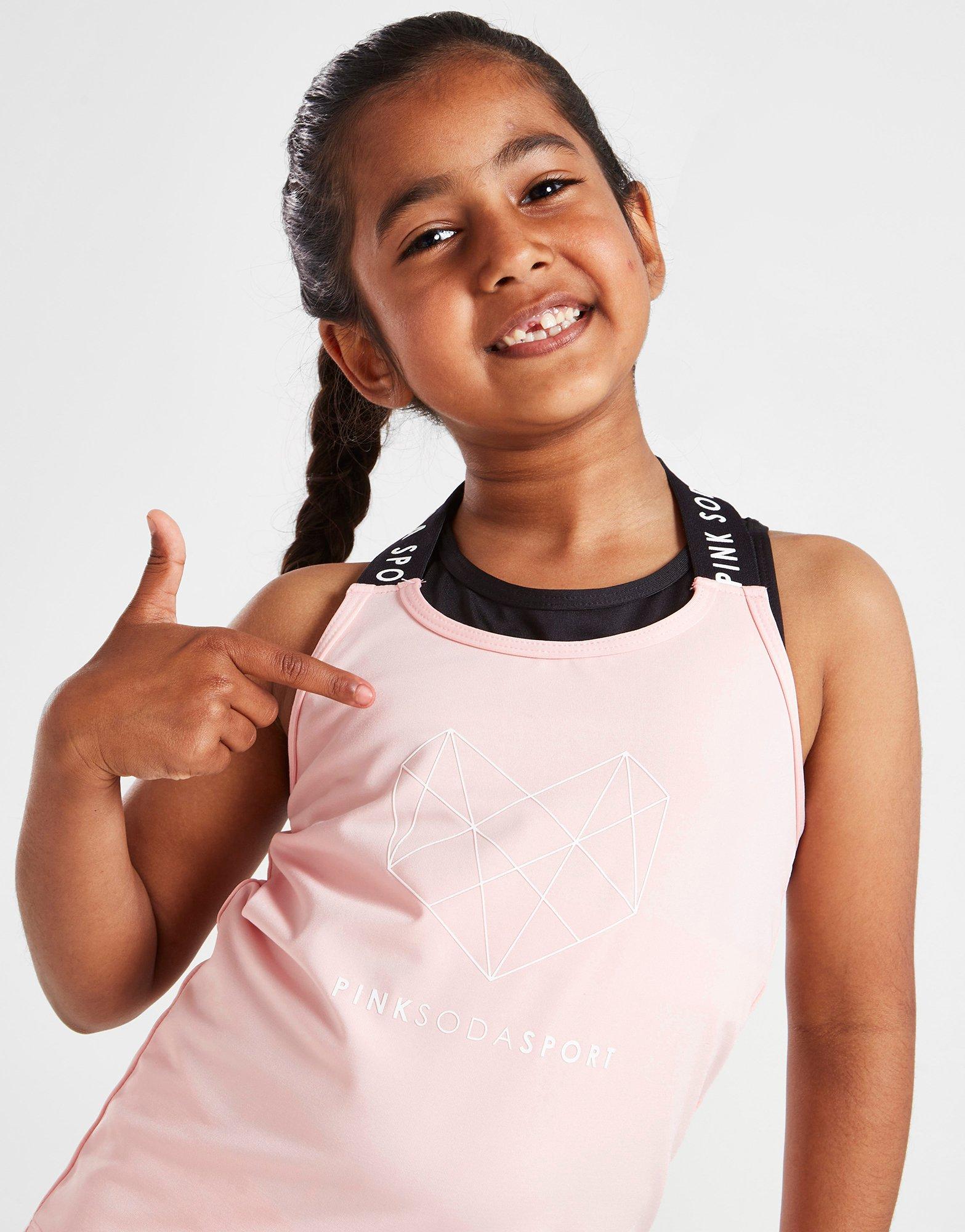 Pink Soda Sport Girls' Logo Tape Tank Top Children