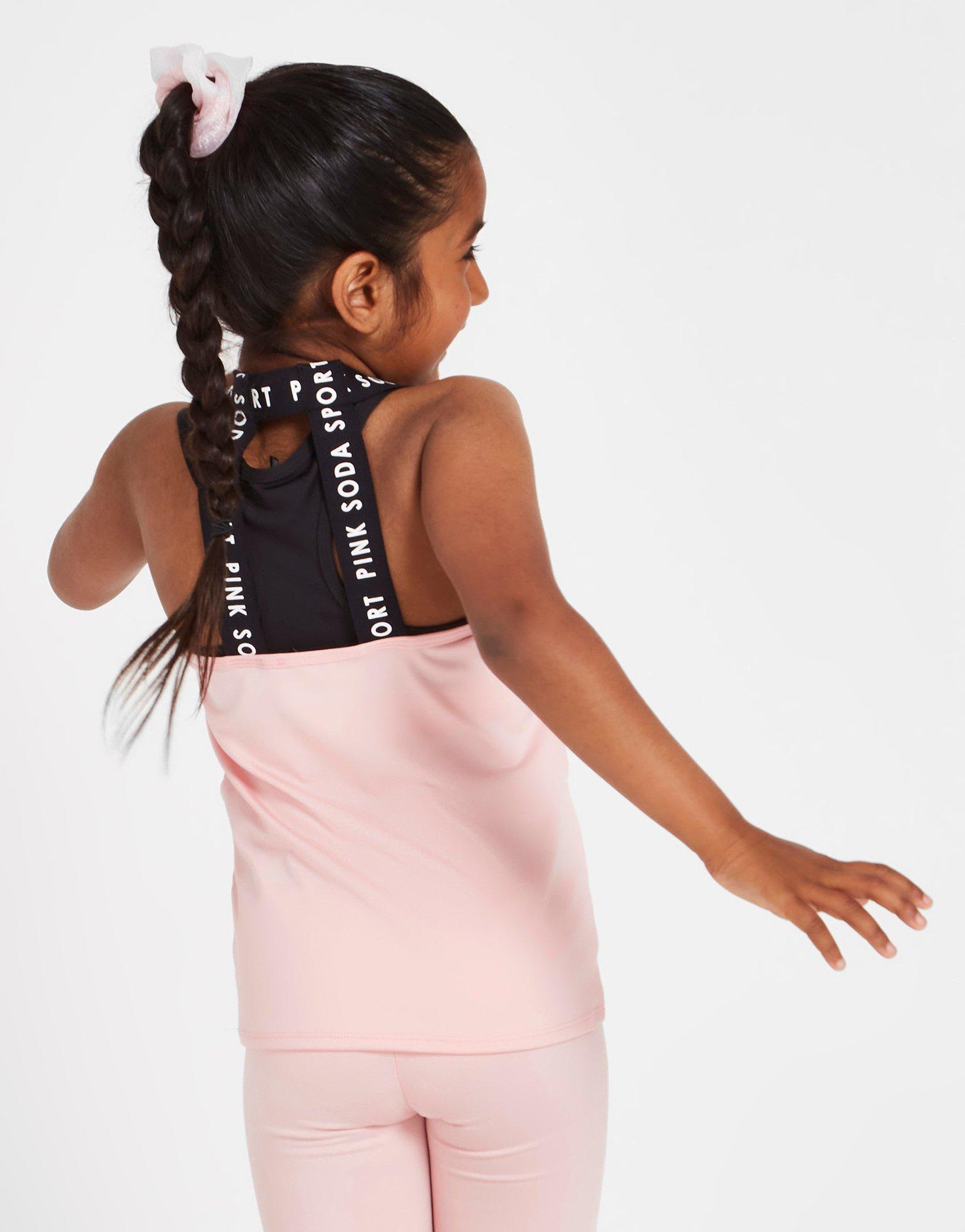 Pink Soda Sport Girls' Logo Tape Tank Top Children