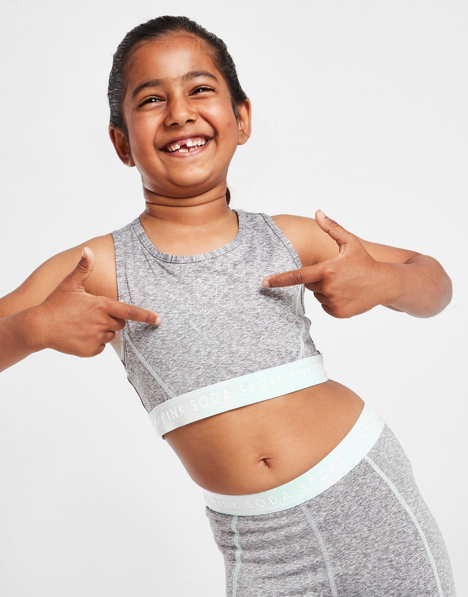 Pink Soda Sport Girls' Logo Tape Sports Bra Children