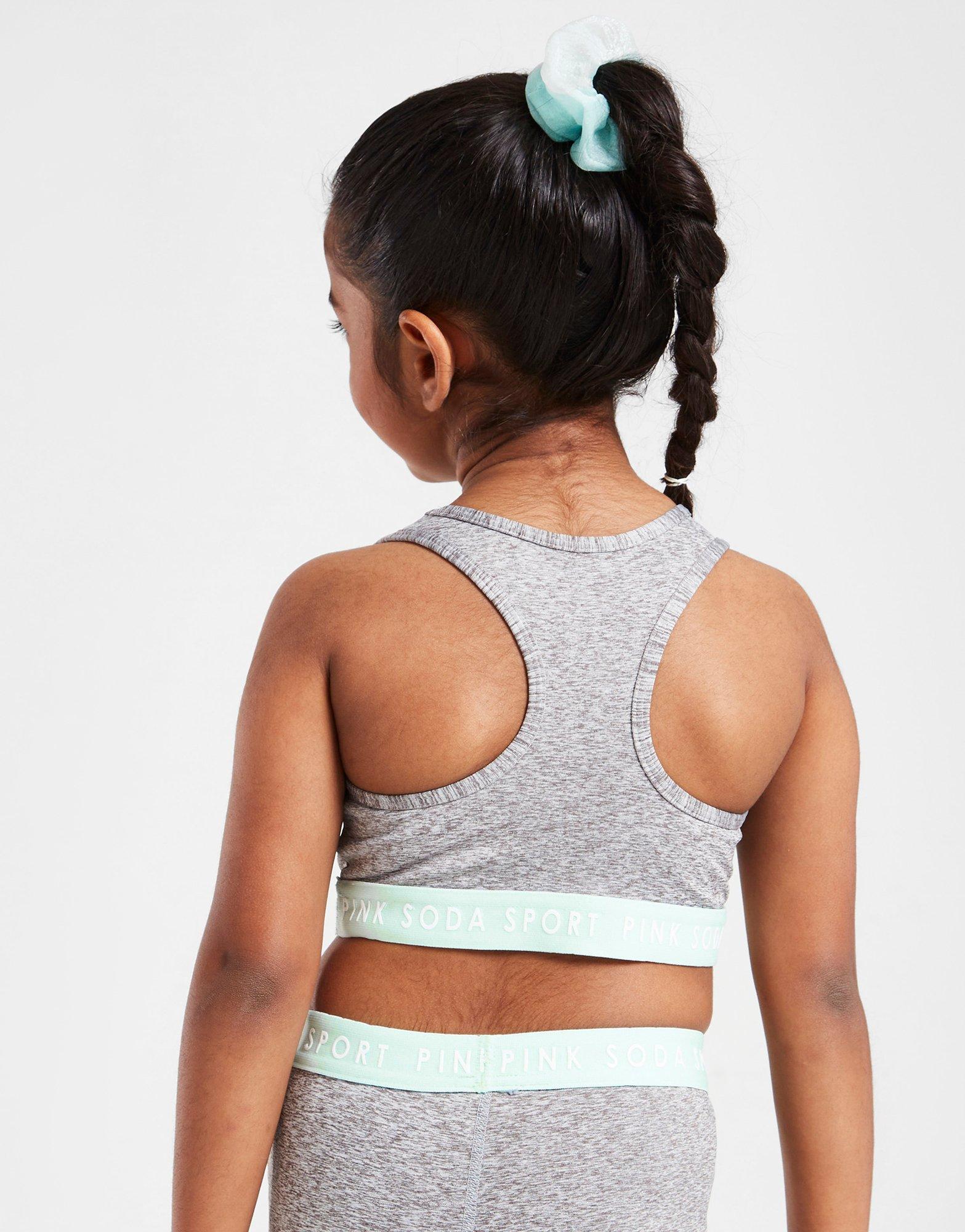 Pink Soda Sport Girls' Logo Tape Sports Bra Children