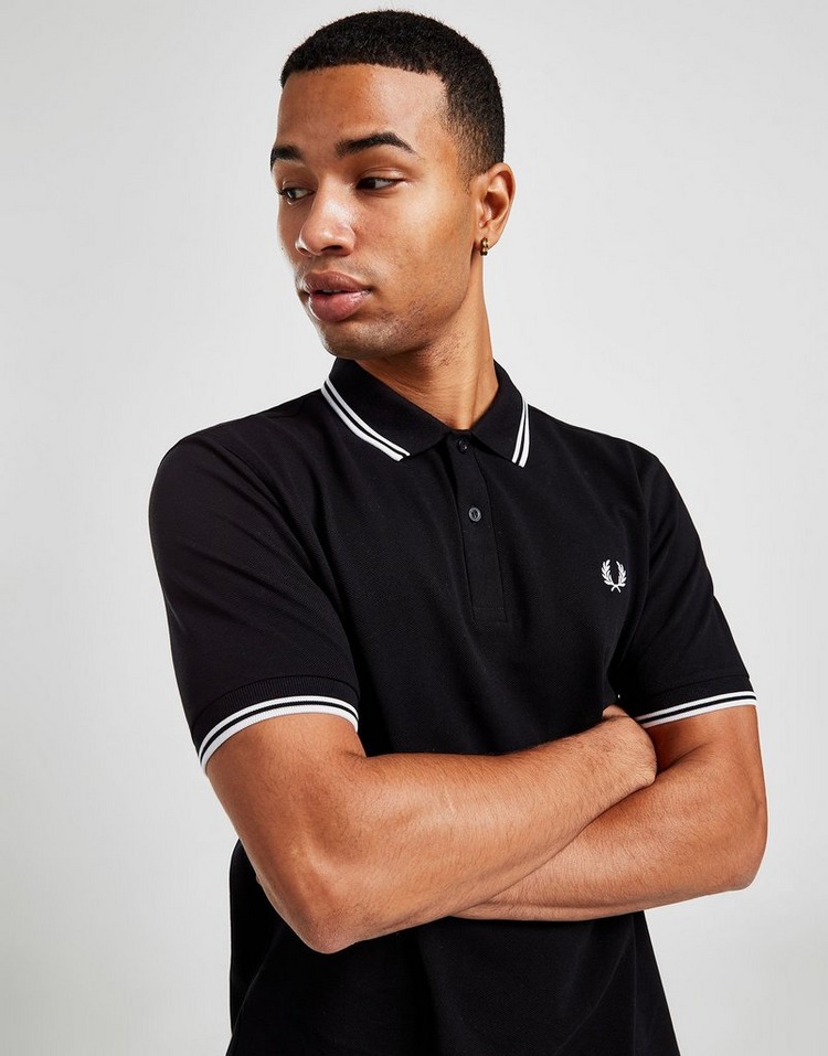 Black Fred Perry Twin Tipped Polo Shirt - JD Sports Ireland