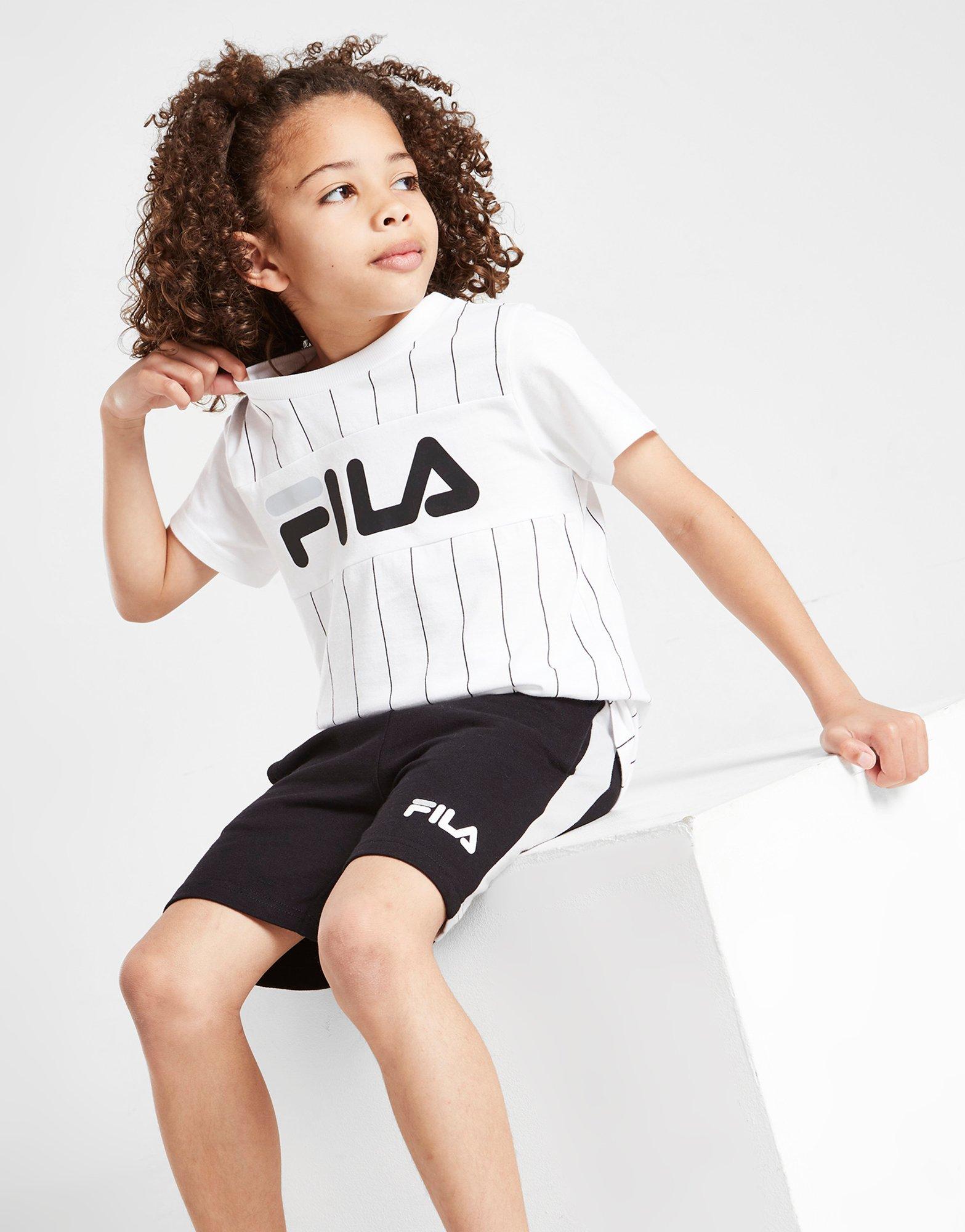 Fila Franco Pinstripe T-Shirt/Shorts Set Children