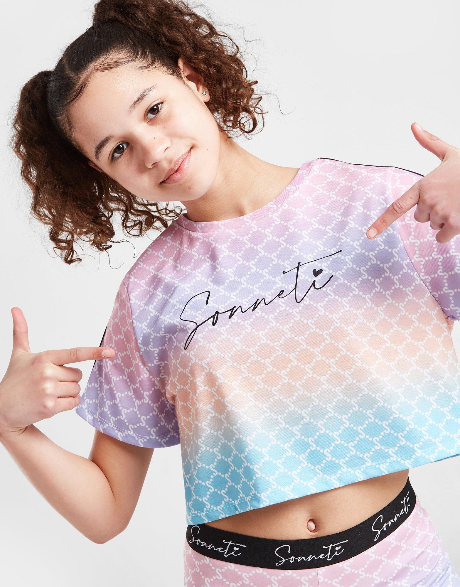 Sonneti Girls' Geo Tie Dye Crop T-Shirt Junior