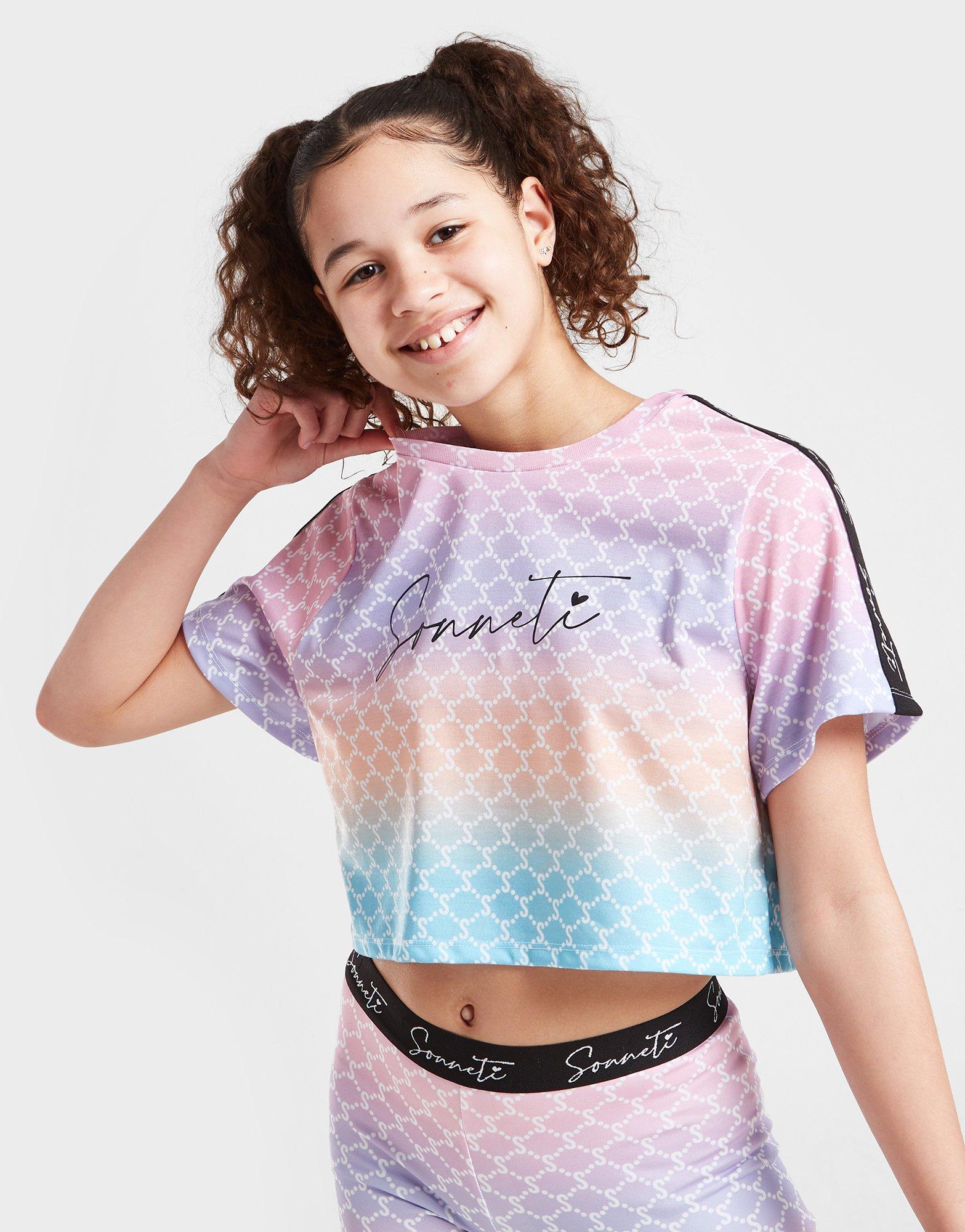 Sonneti Girls' Geo Tie Dye Crop T-Shirt Junior