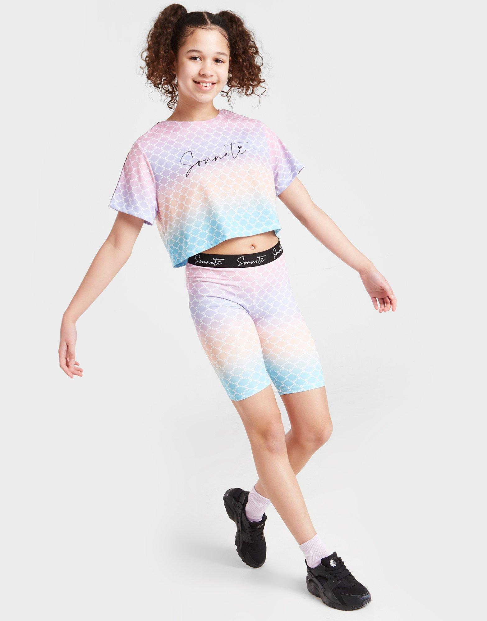 Sonneti Girls' Geo Tie Dye Crop T-Shirt Junior