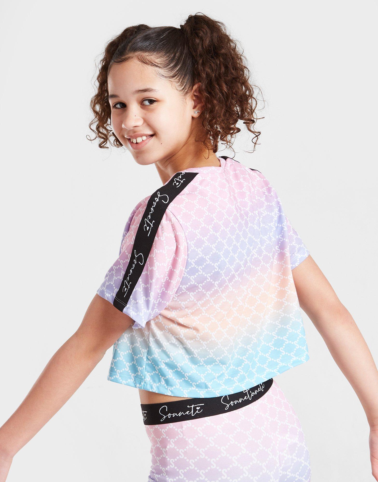 Sonneti Girls' Geo Tie Dye Crop T-Shirt Junior