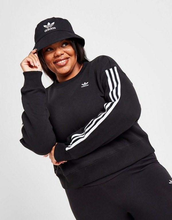 adidas Originals Plus Size 3-Stripes Trefoil Crew Sweatshirt