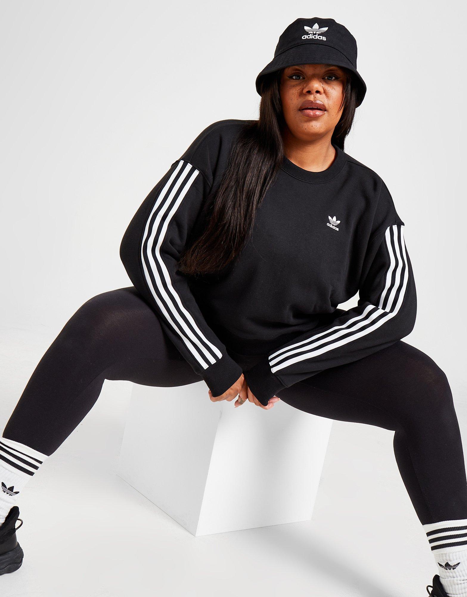 adidas Originals Plus Size 3-Stripes Trefoil Crew Sweatshirt