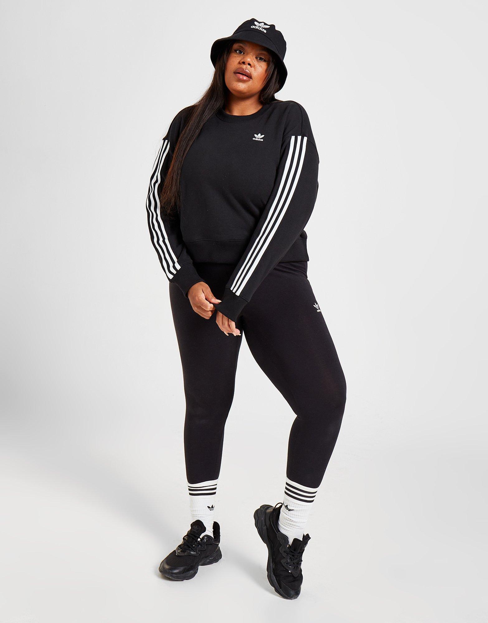 adidas Originals Plus Size 3-Stripes Trefoil Crew Sweatshirt