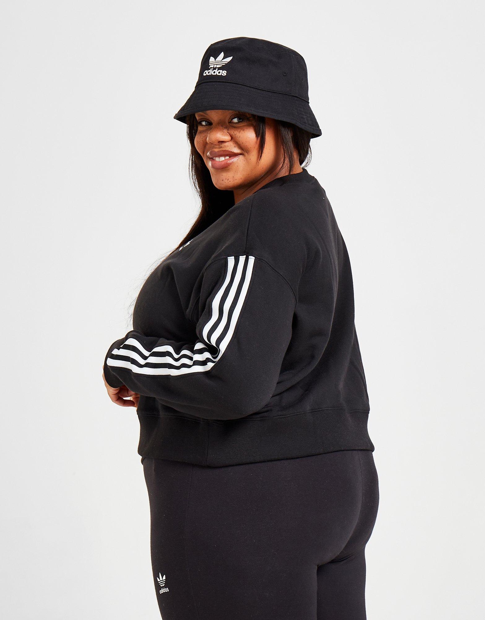 adidas Originals Plus Size 3-Stripes Trefoil Crew Sweatshirt