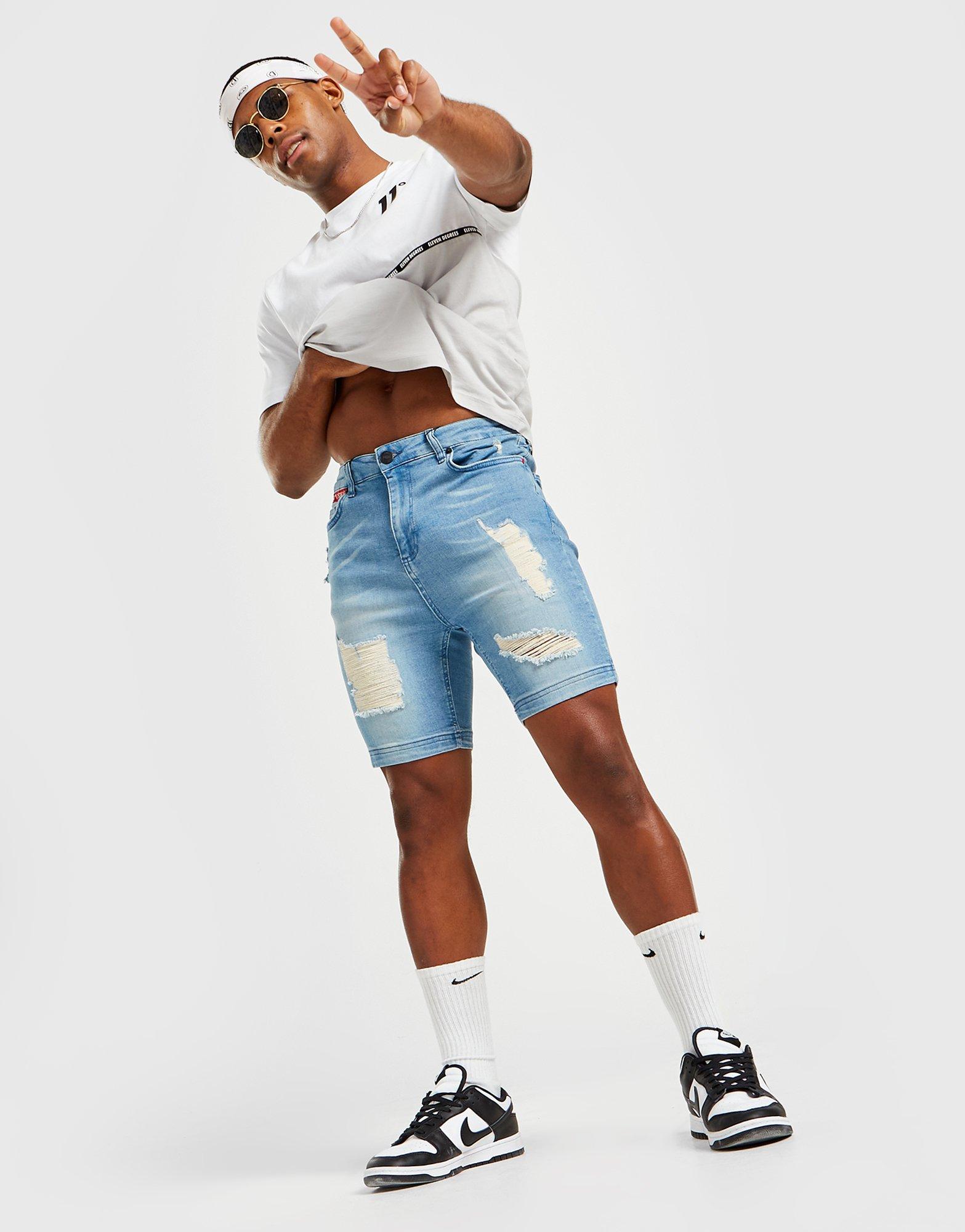 Blauw 11 Degrees Denim Shorts | JD Sports