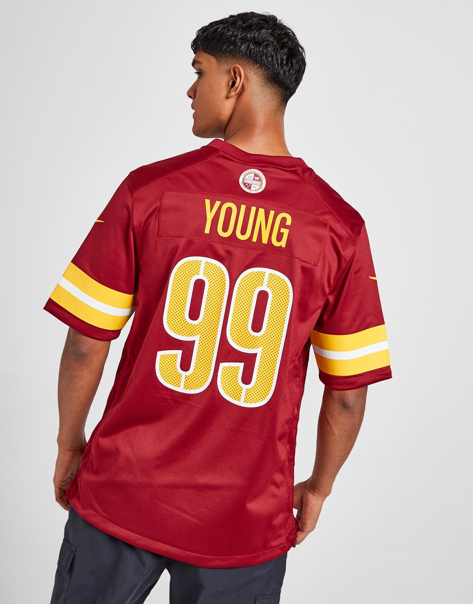 Red Nike NFL Washington Commanders Young #99 Jersey