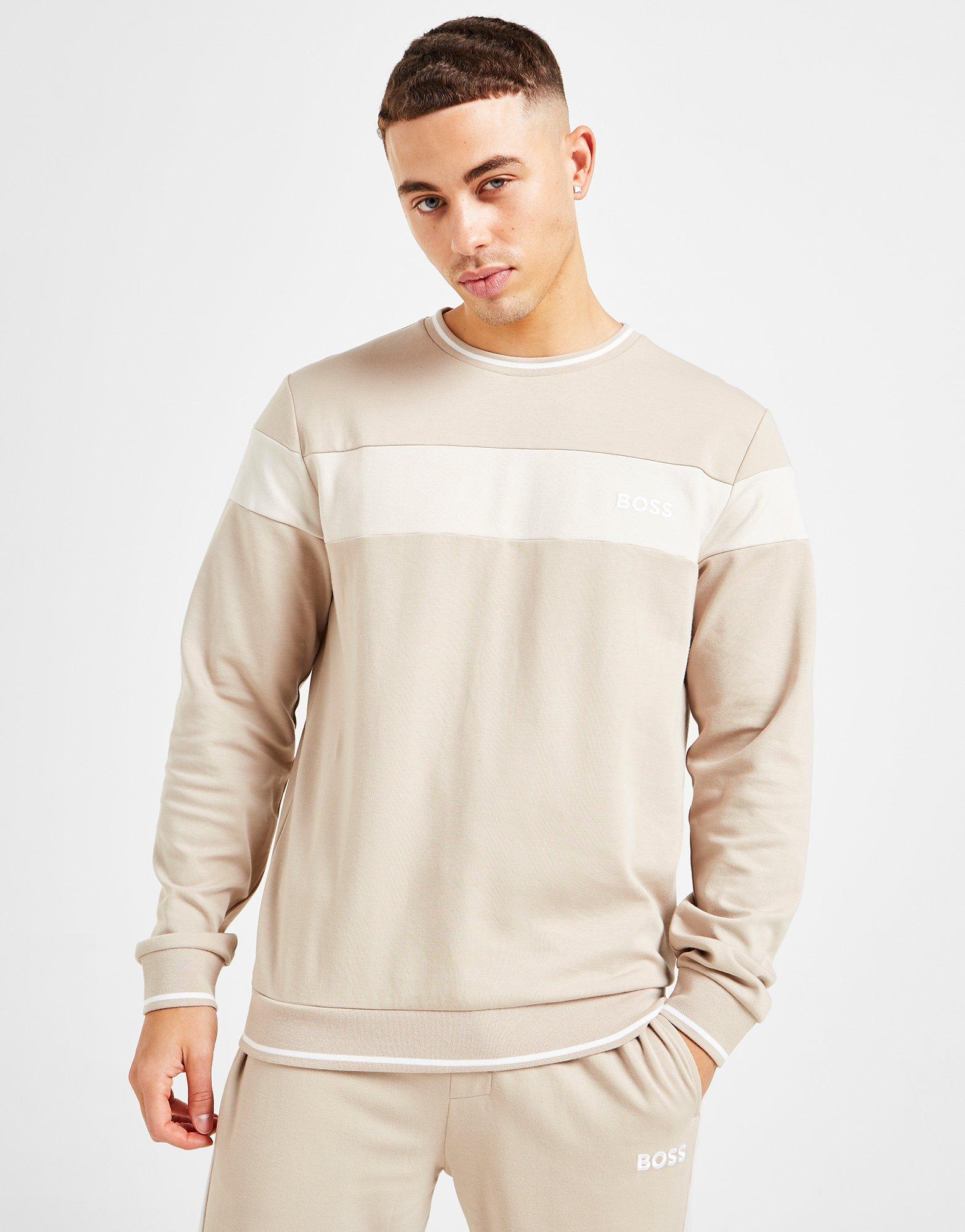 BOSS Panel Pique Crew Sweatshirt