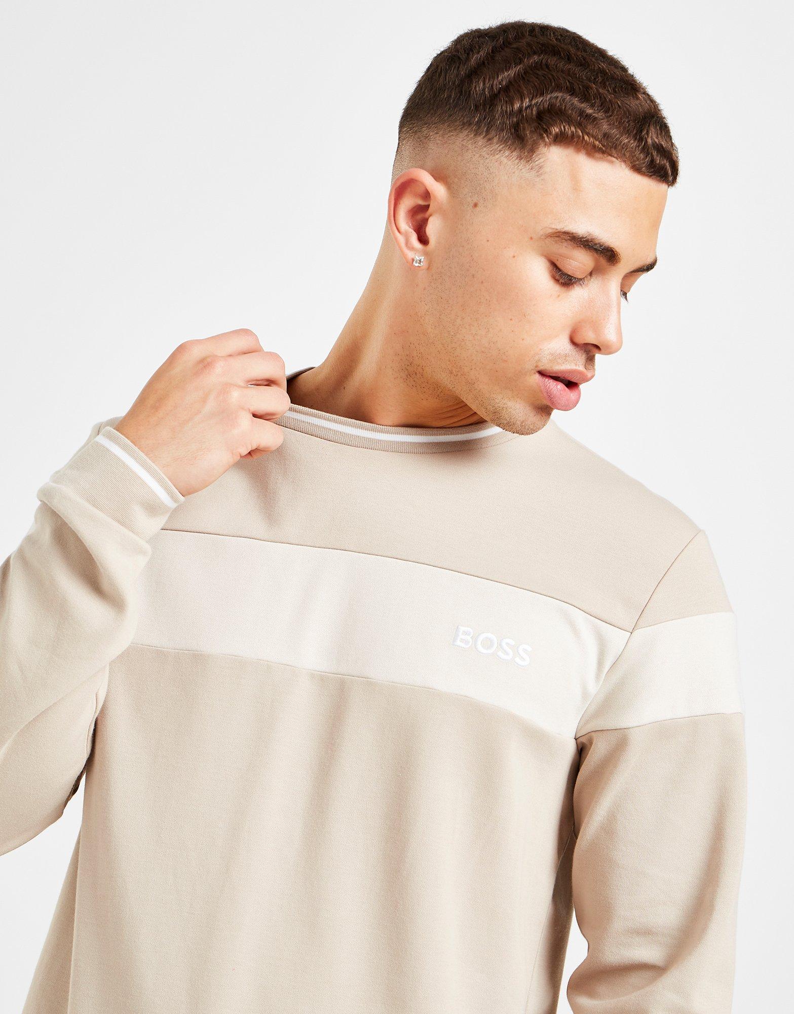 BOSS Panel Pique Crew Sweatshirt
