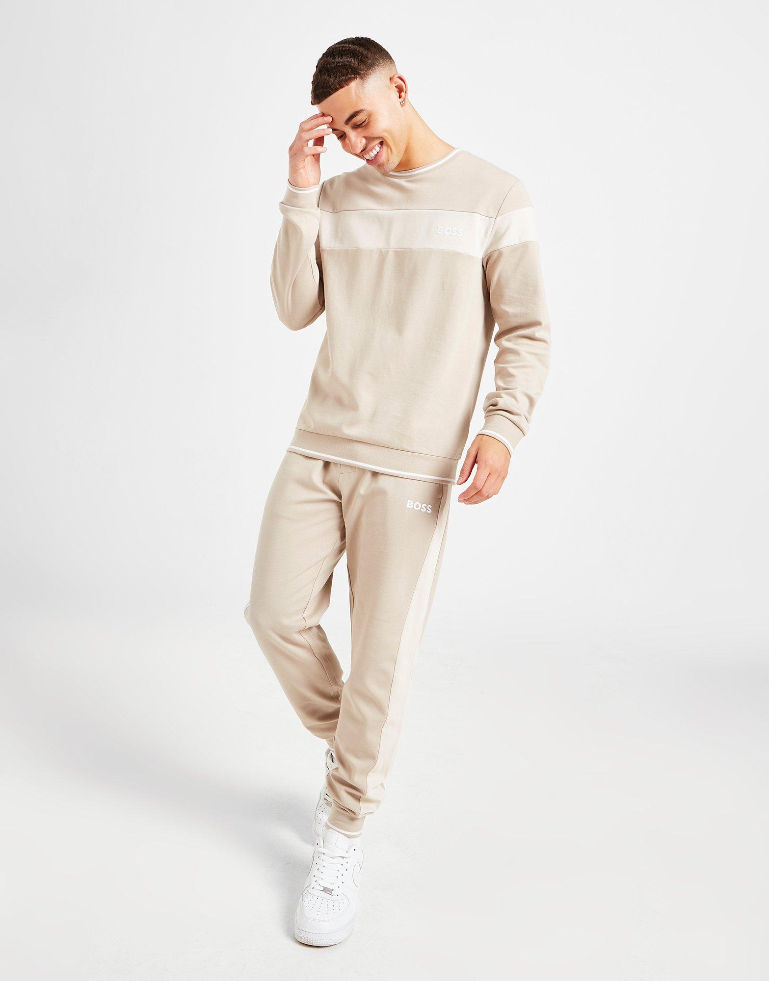 BOSS Panel Pique Crew Sweatshirt