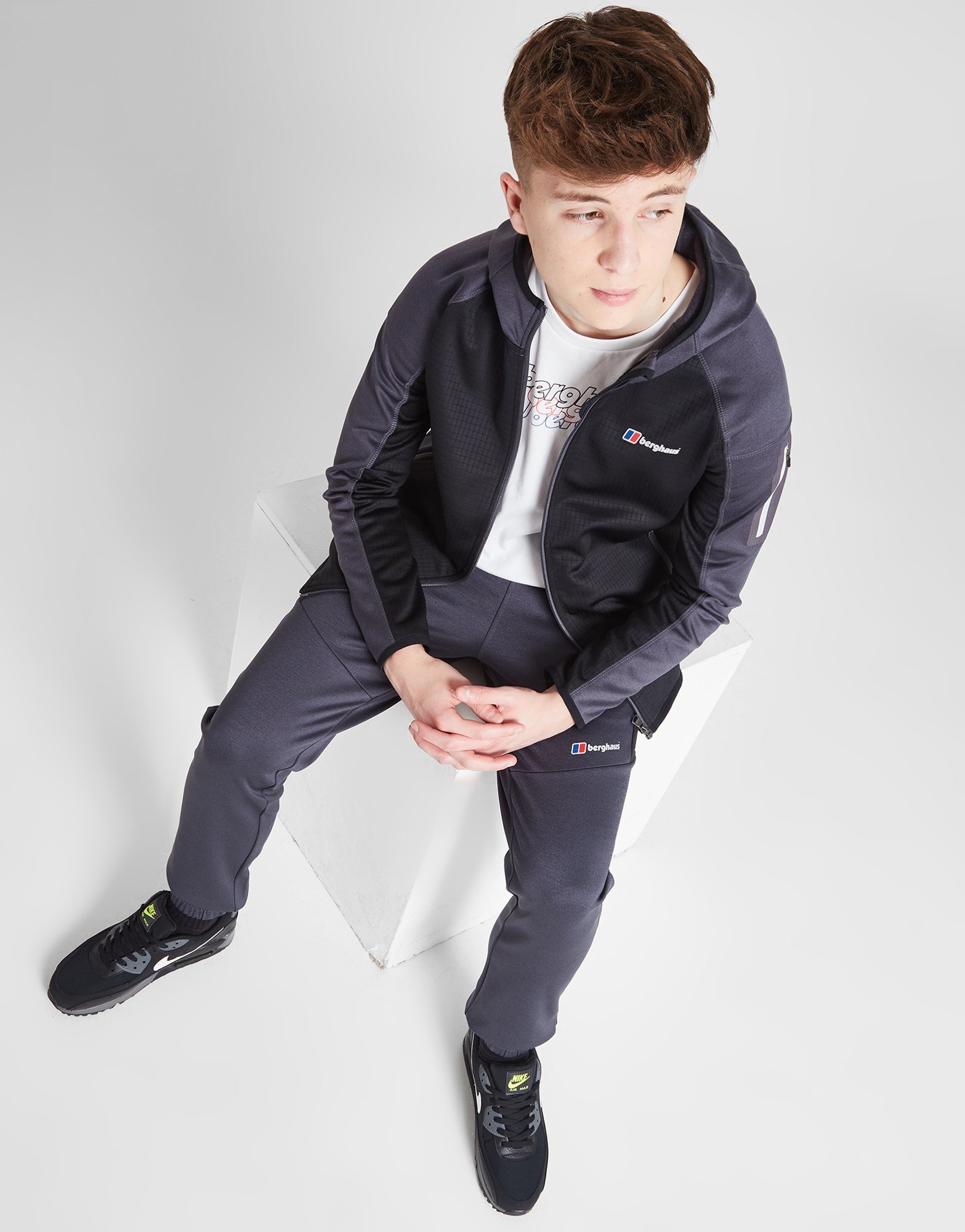 Black Berghaus Sidley Grid Full Zip Hoodie Junior - JD Sports
