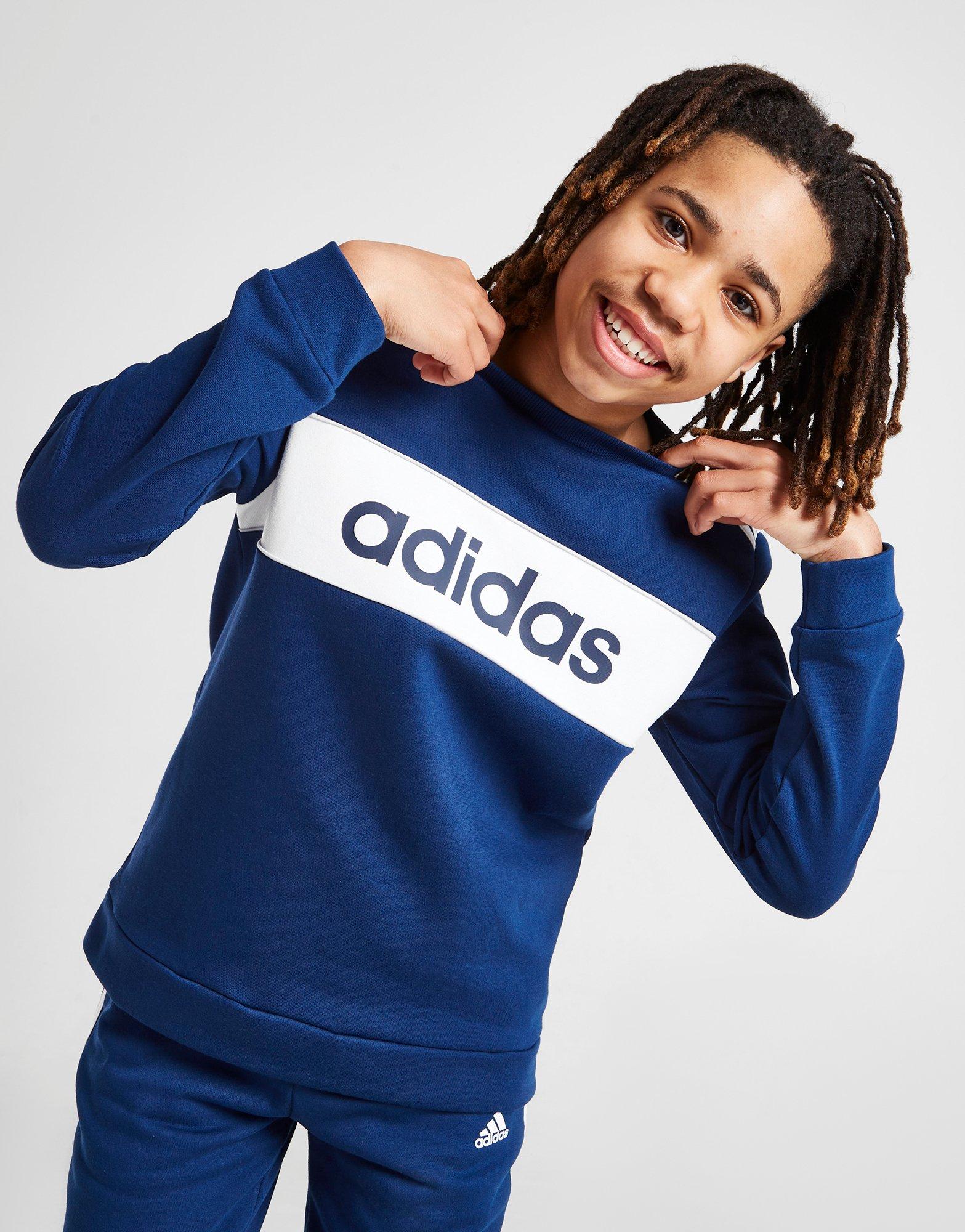 adidas Central Panel Crew Sweatshirt Junior