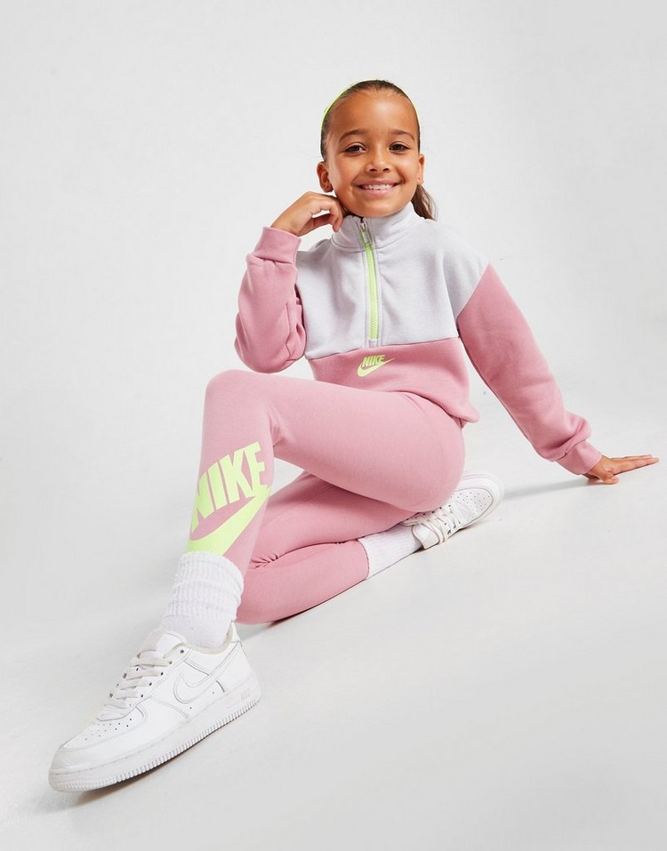 Nike Girls' Colour Block 1/4 Zip/Leggings Set Children