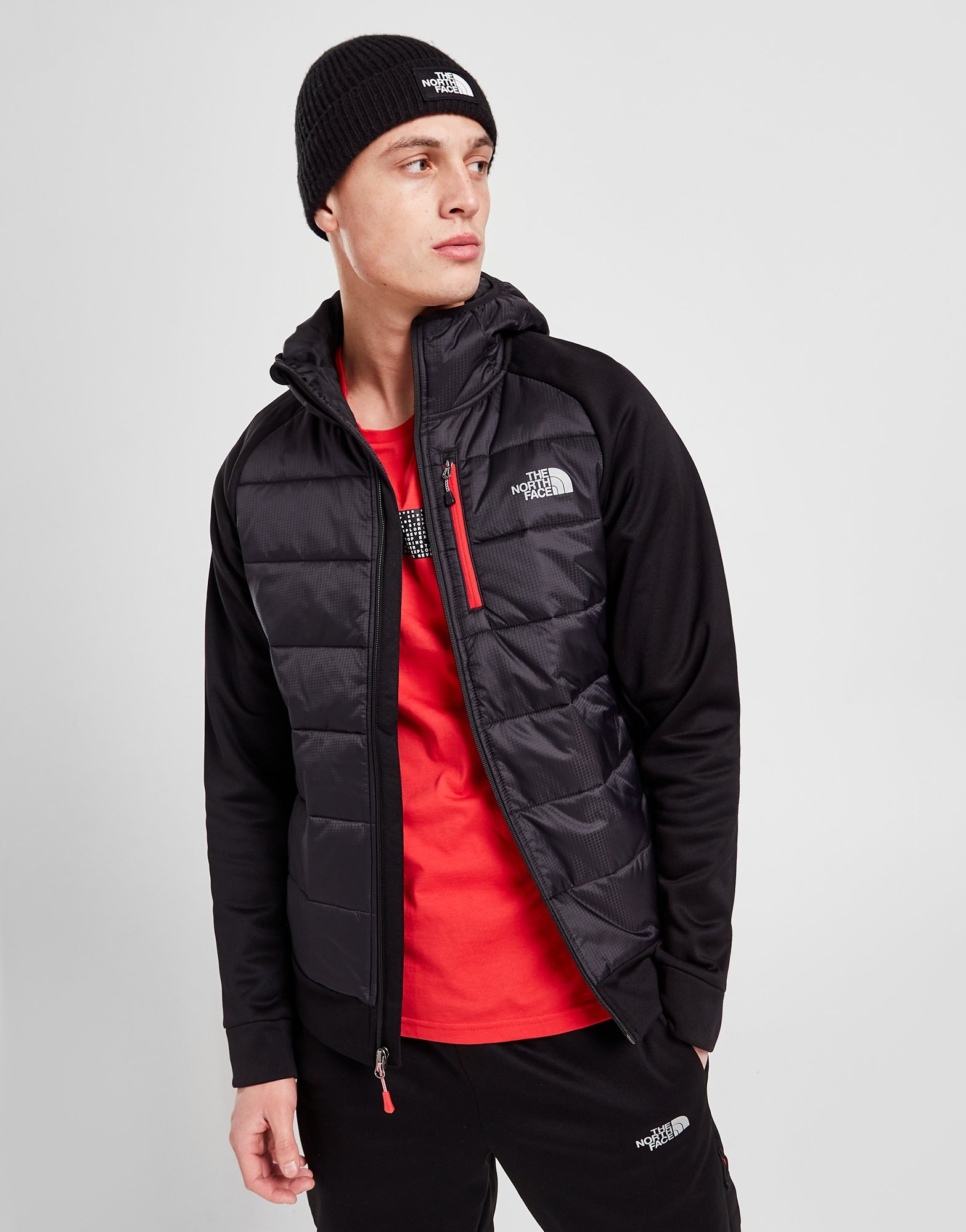 Black The North Face Mittelegi Hybrid Full Zip Hoodie - JD Sports Global