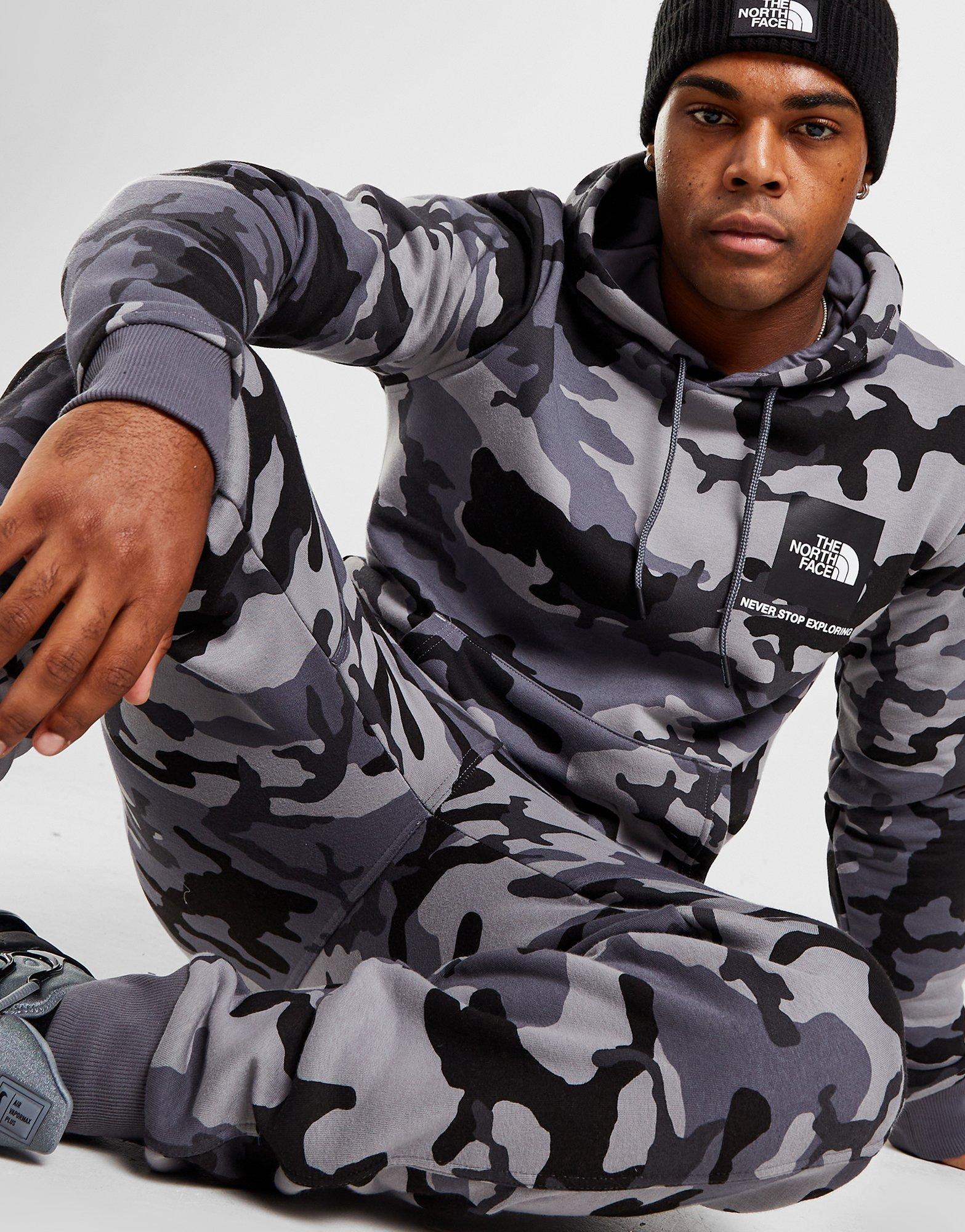 Grey The North Face Camo Fine Box Hoodie | JD Sports UK