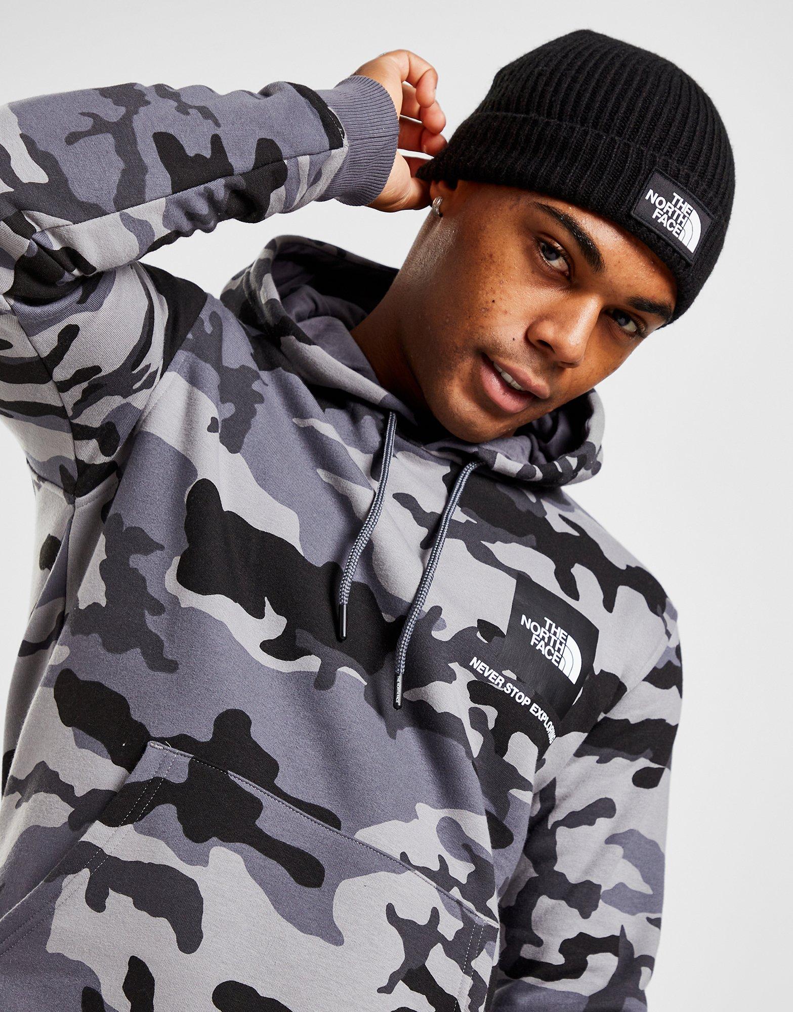 Grey The North Face Camo Fine Box Hoodie | JD Sports UK