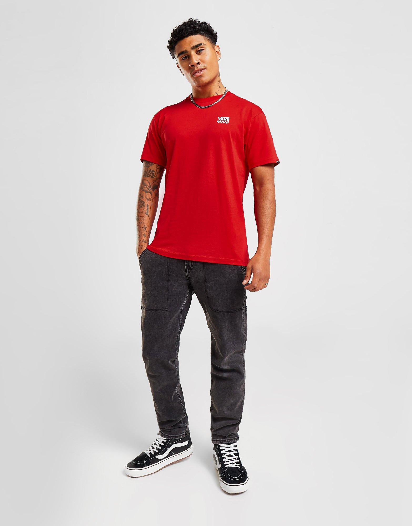 Vans red and black hot sale shirt