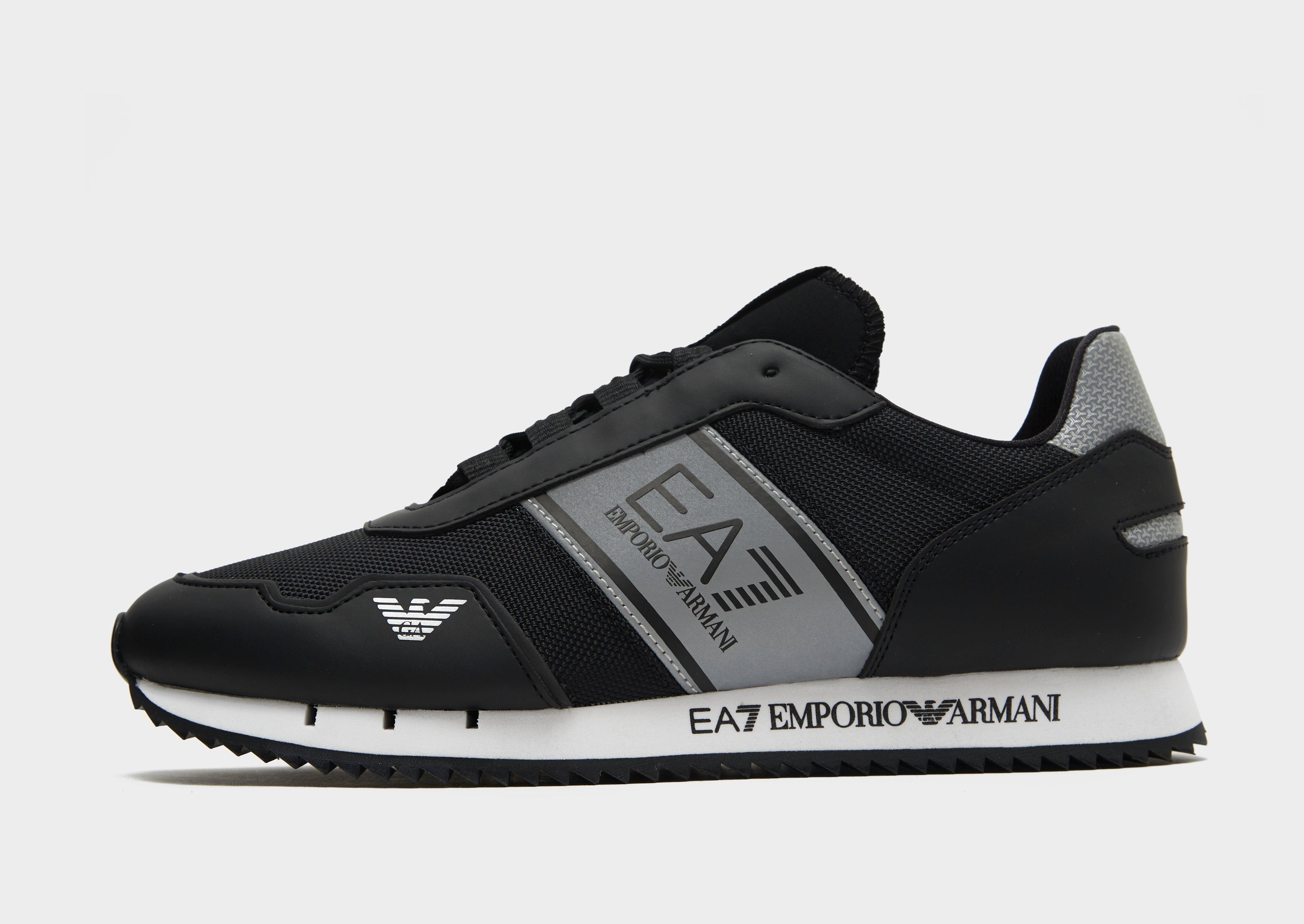 Scarpe Emporio Armani EA7 Black And White Vintage Sneakers Da Uomo ...