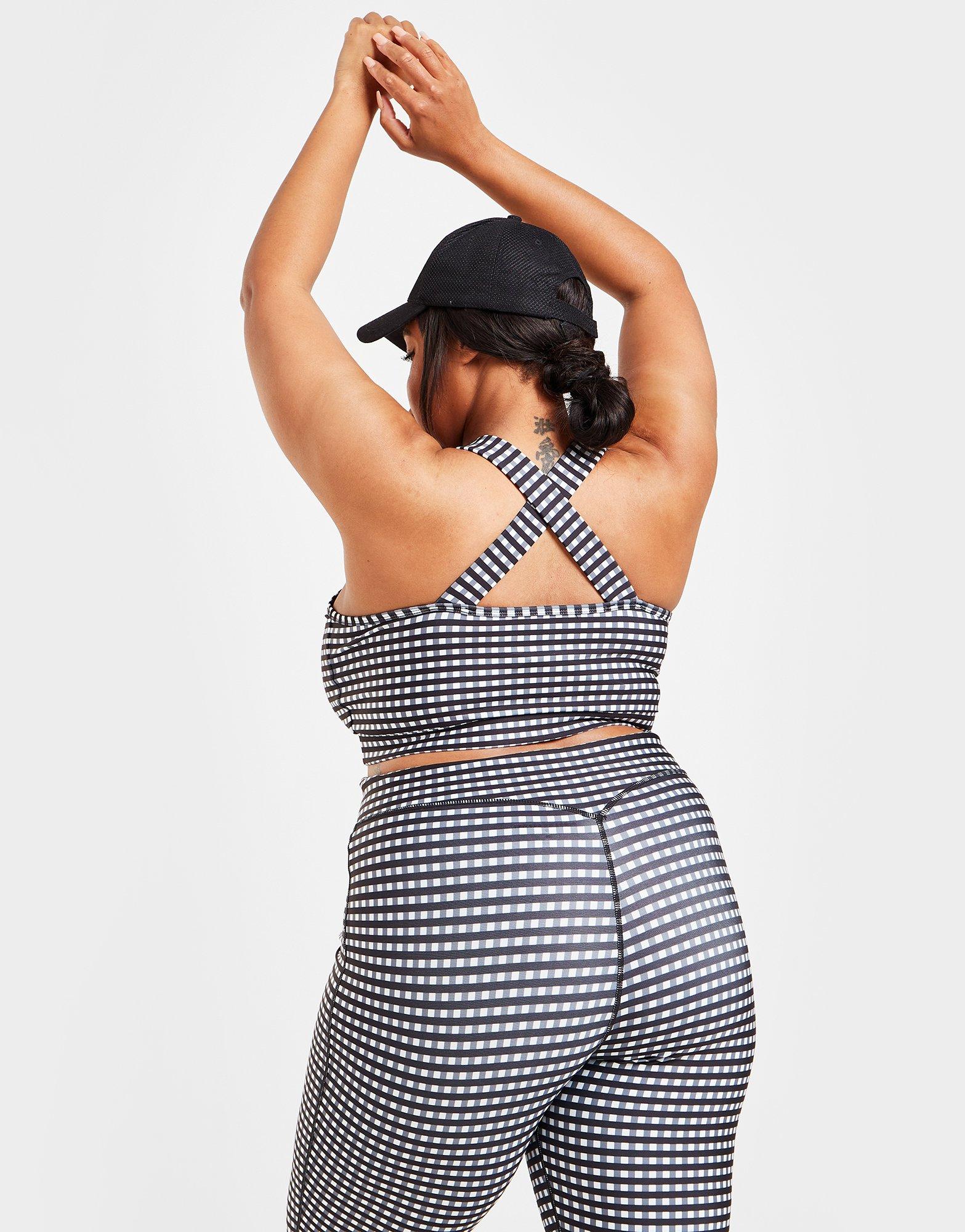 Pink Soda Sport Plus Size Gingham Sports Bra