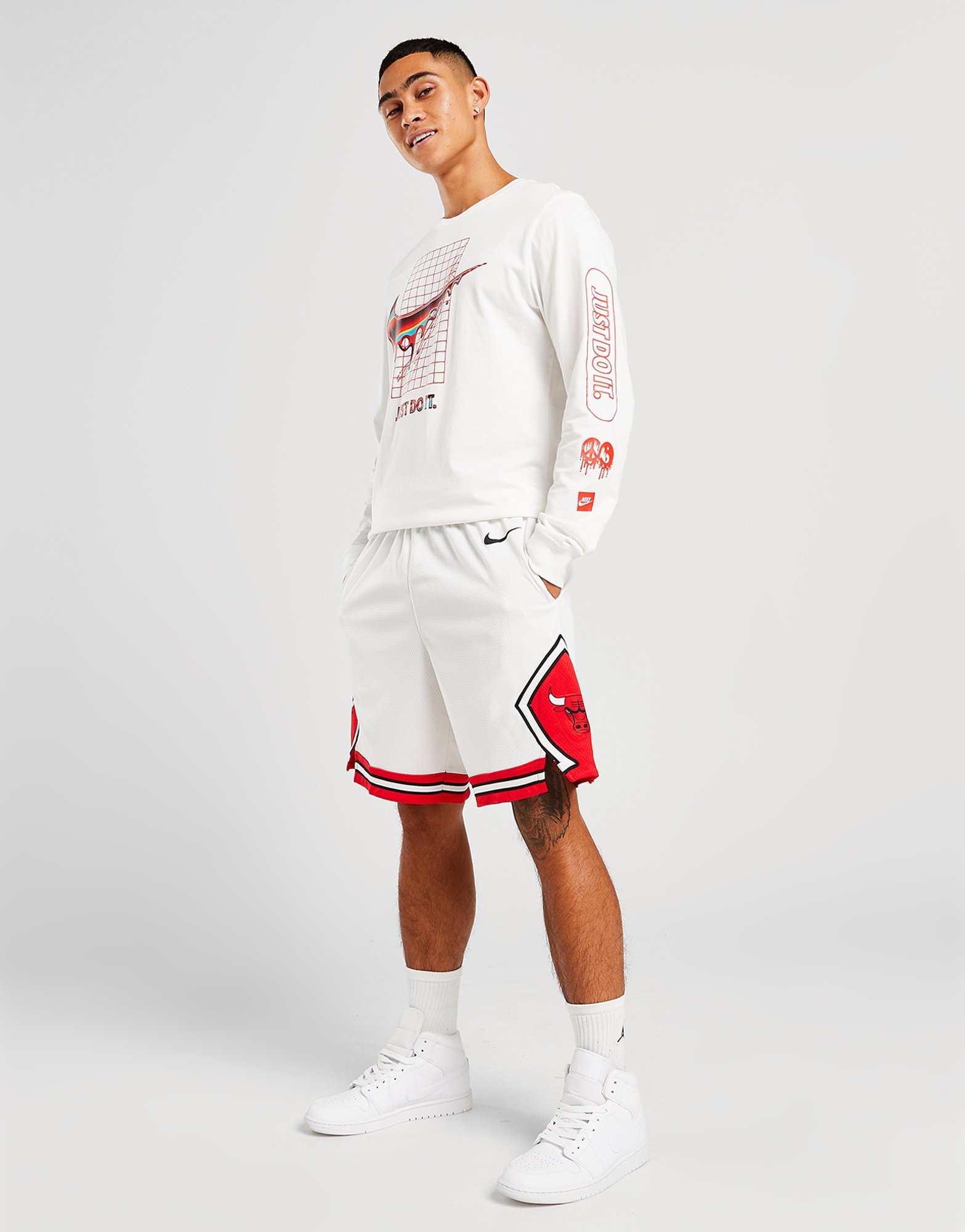 White Nike NBA Chicago Red Bulls Swingman Shorts | JD Sports UK