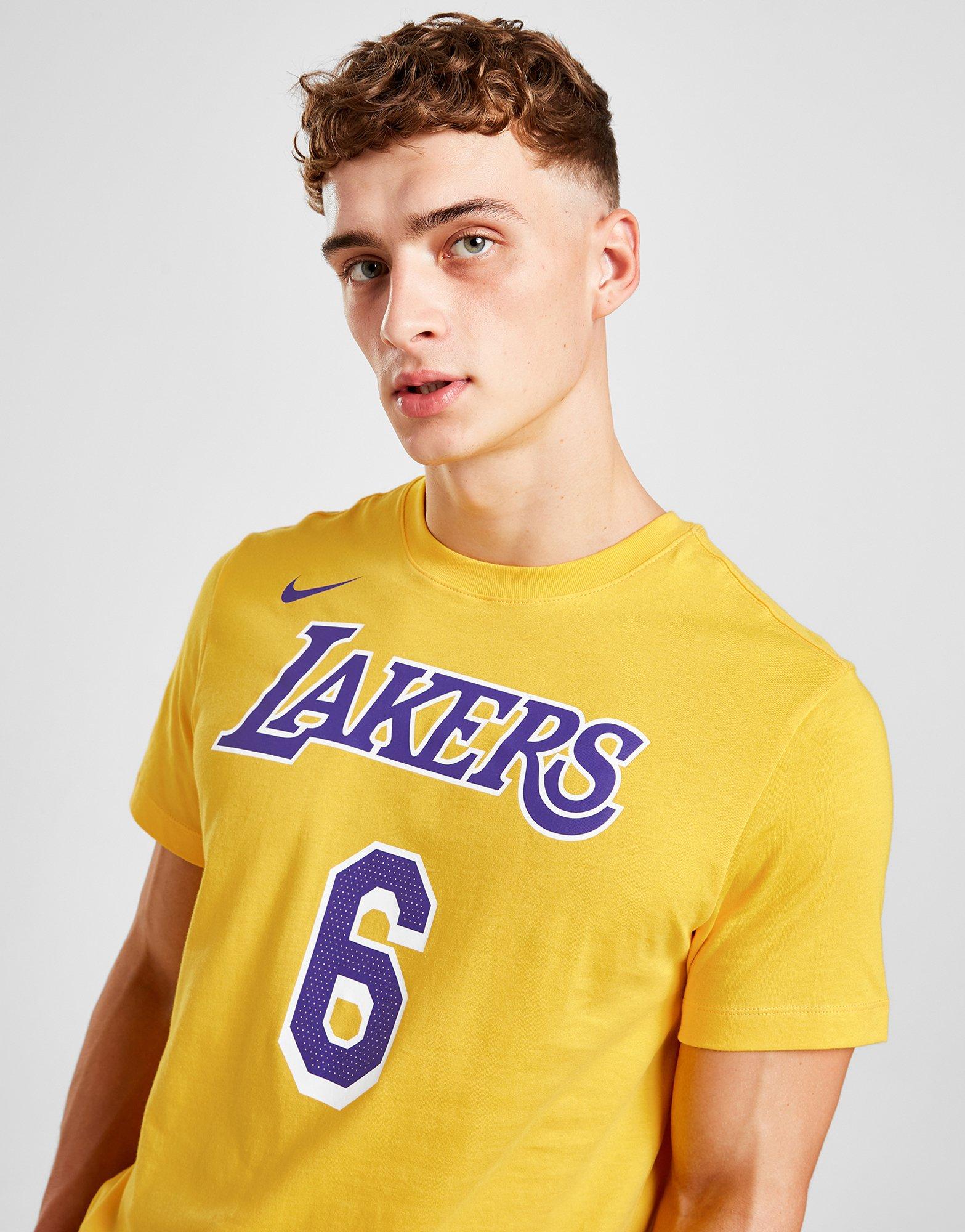 Yellow Nike NBA Los Angeles Lakers James #6 T-Shirt - JD Sports NZ