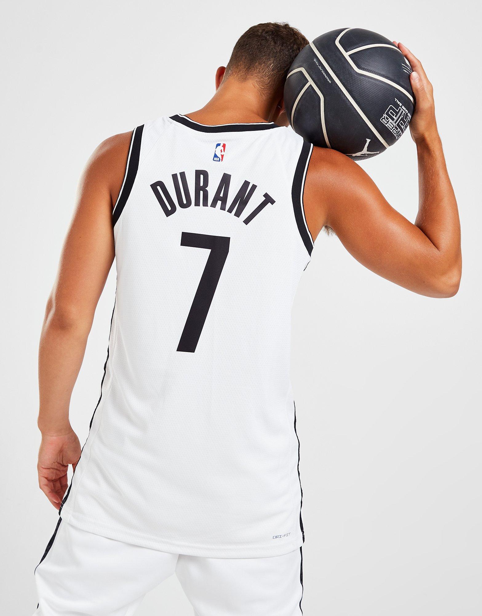 Nets No7 Kevin Durant White Youth Basketball Swingman Association Edition Jersey