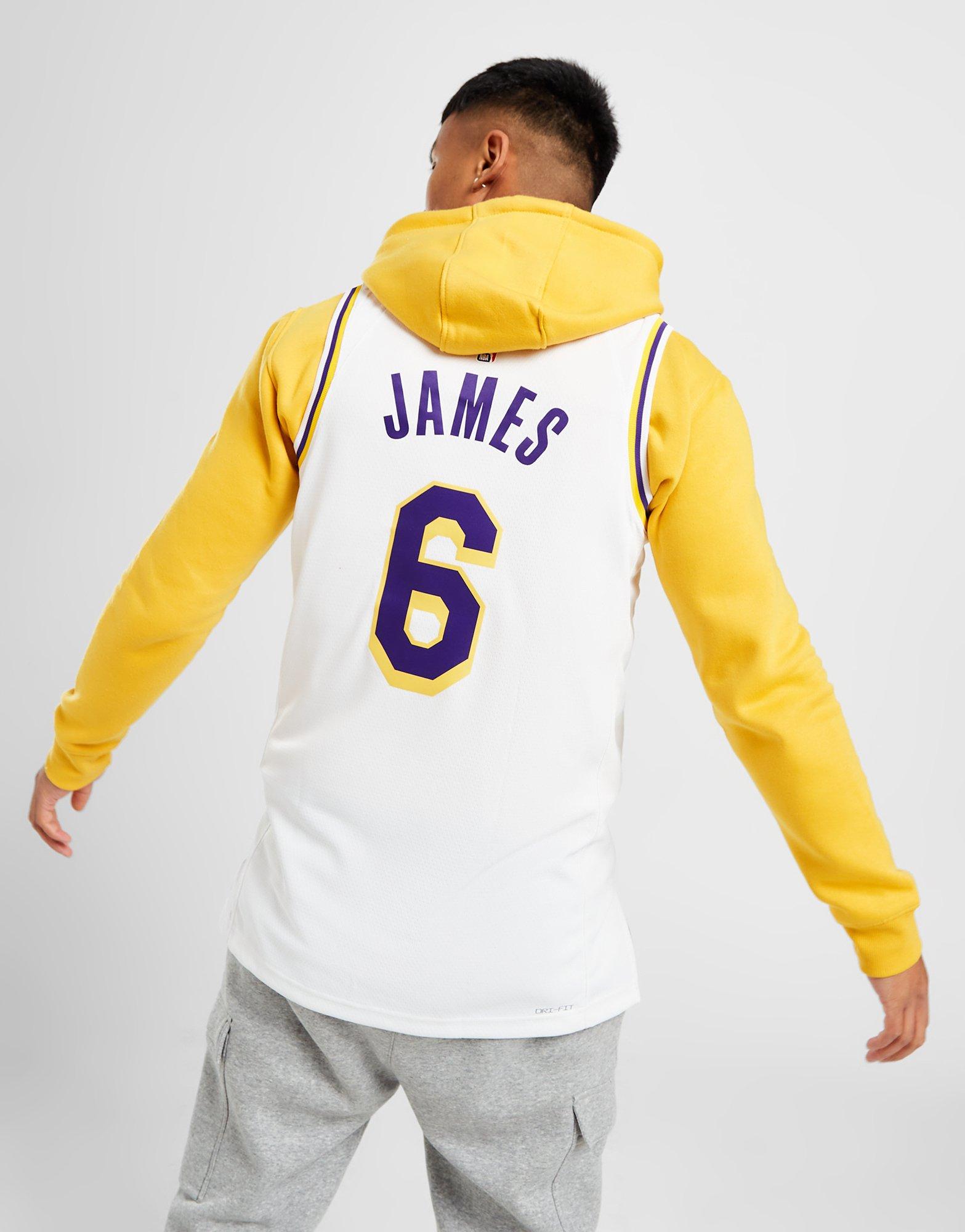 White Nike NBA LA Lakers Swingman James #6 Jersey