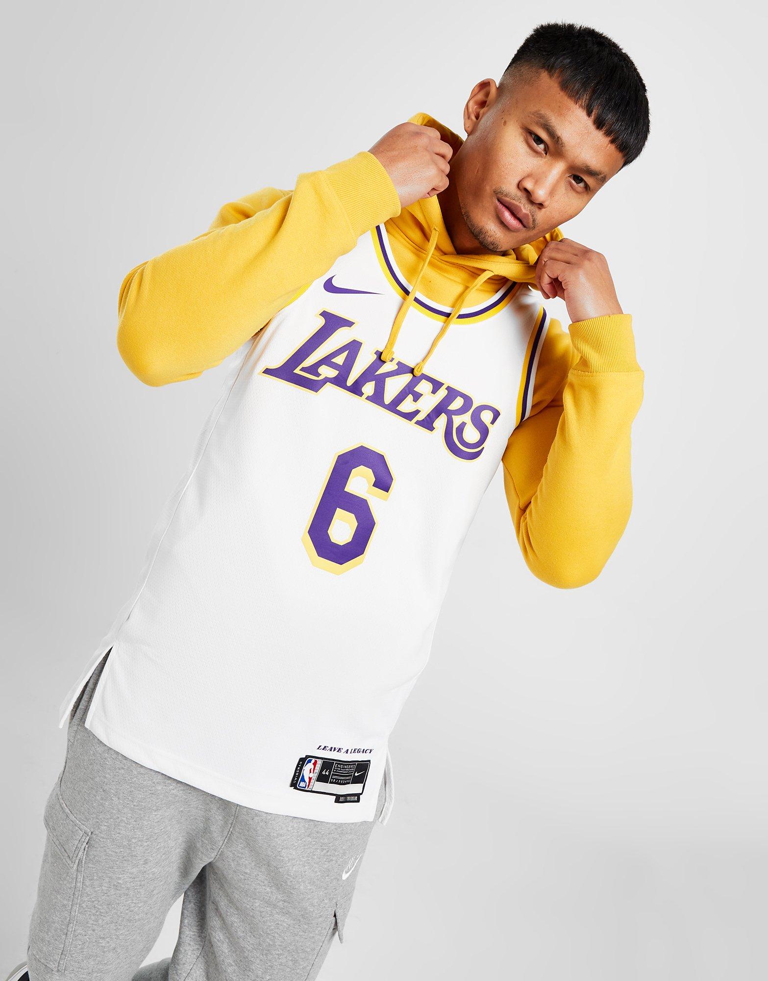 White Nike NBA LA Lakers Swingman James #6 Jersey