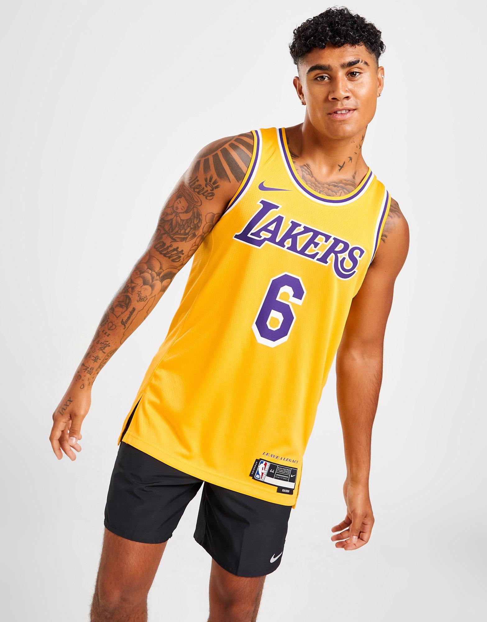 NBA Men's Medium LA Lakers #6 LeBron James Sleeveless Jersey Purple  Yellow