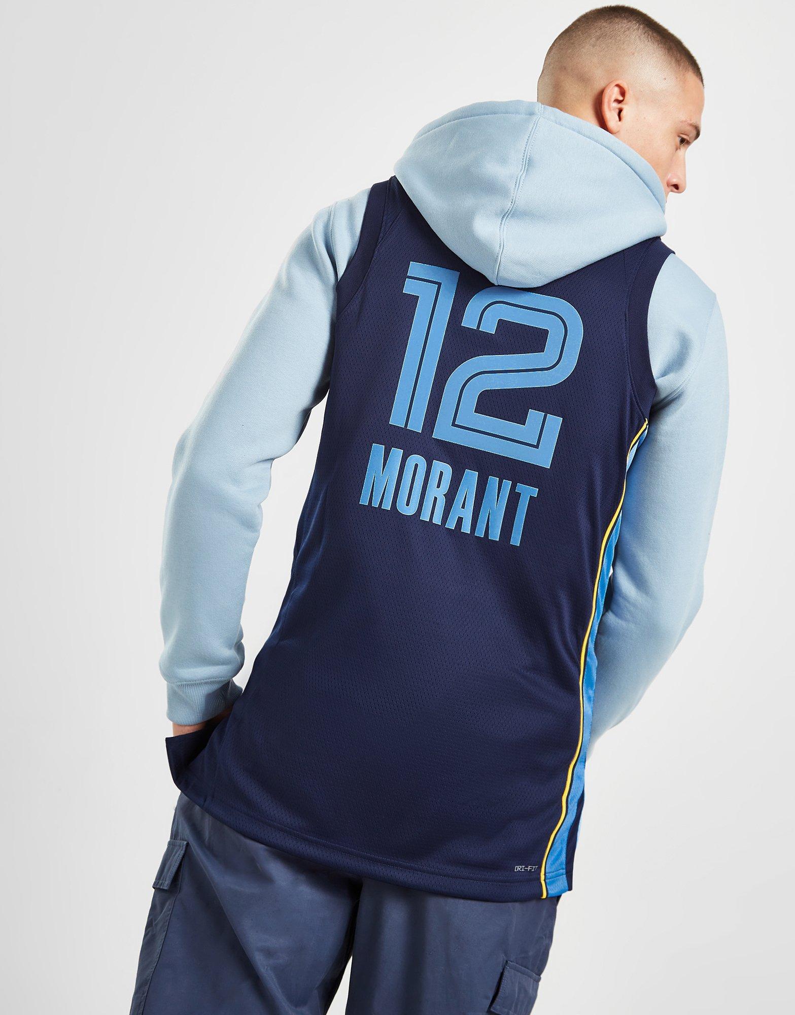 Nike Men's Memphis Grizzlies Blue Ja Morant #12 Dri-Fit Swingman Jersey, Small